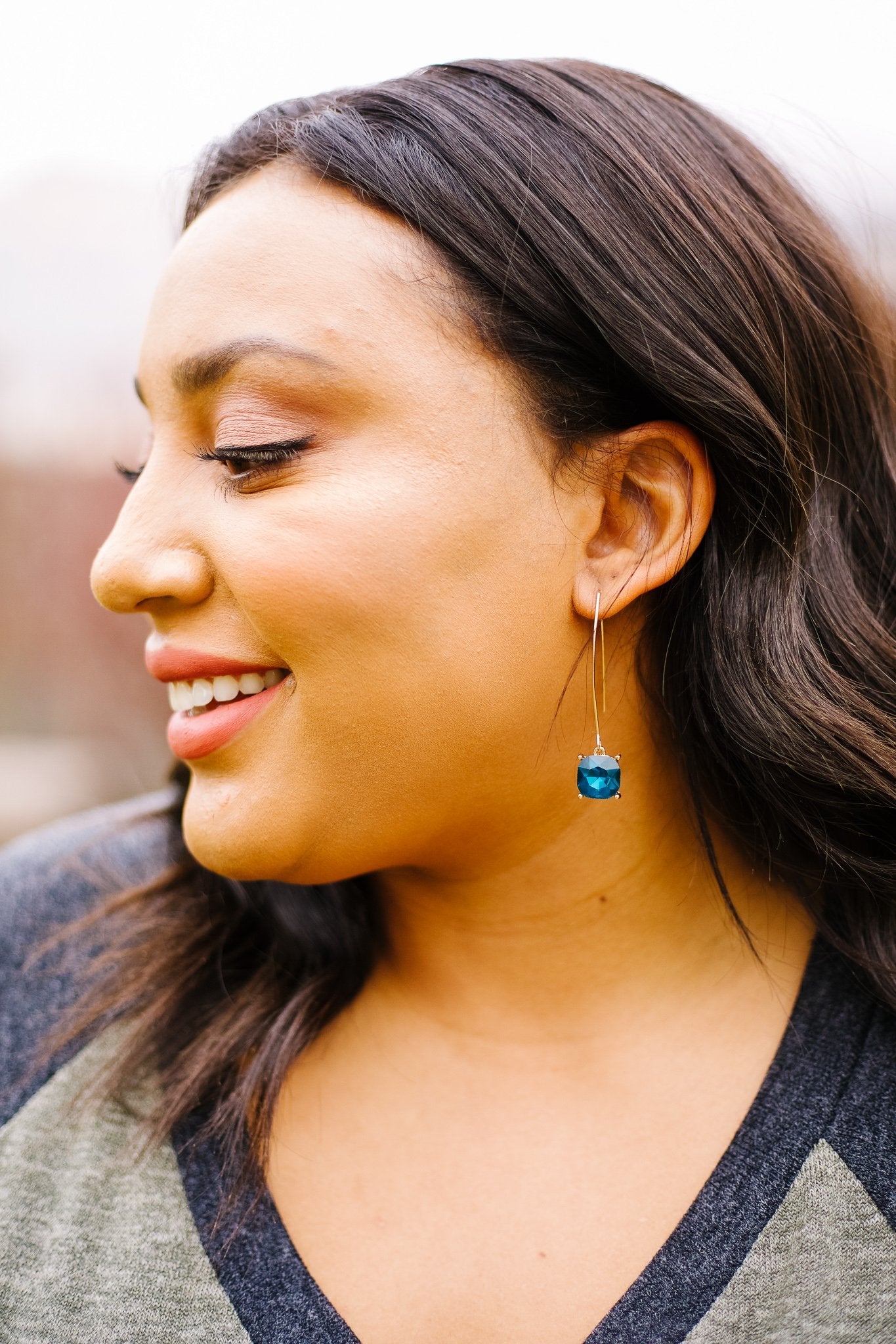 Crystal Drop Earrings In Sapphire - 12/19/2019