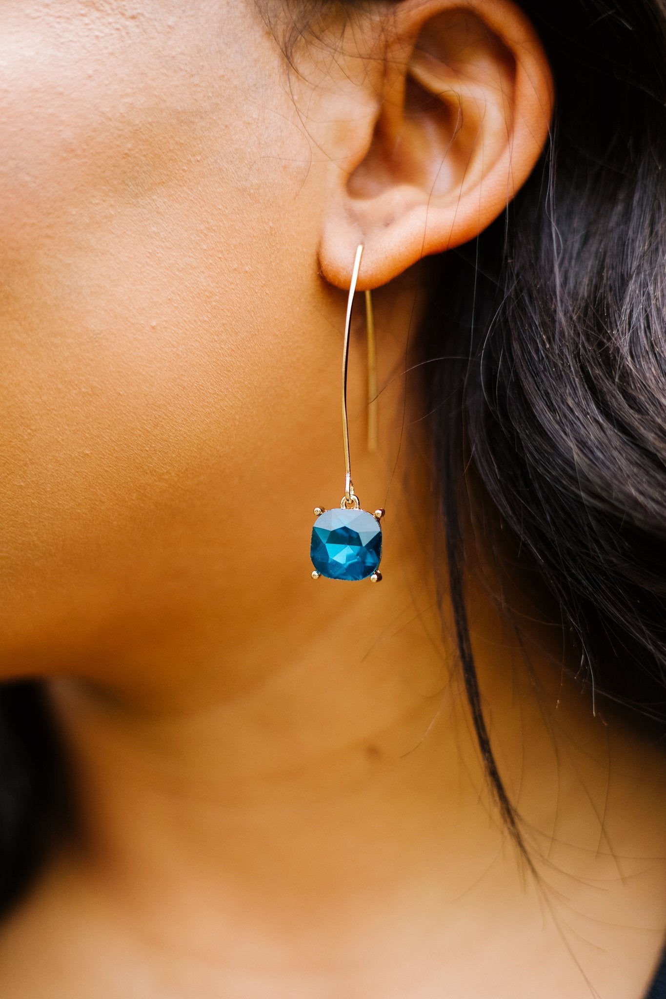 Crystal Drop Earrings In Sapphire - 12/19/2019