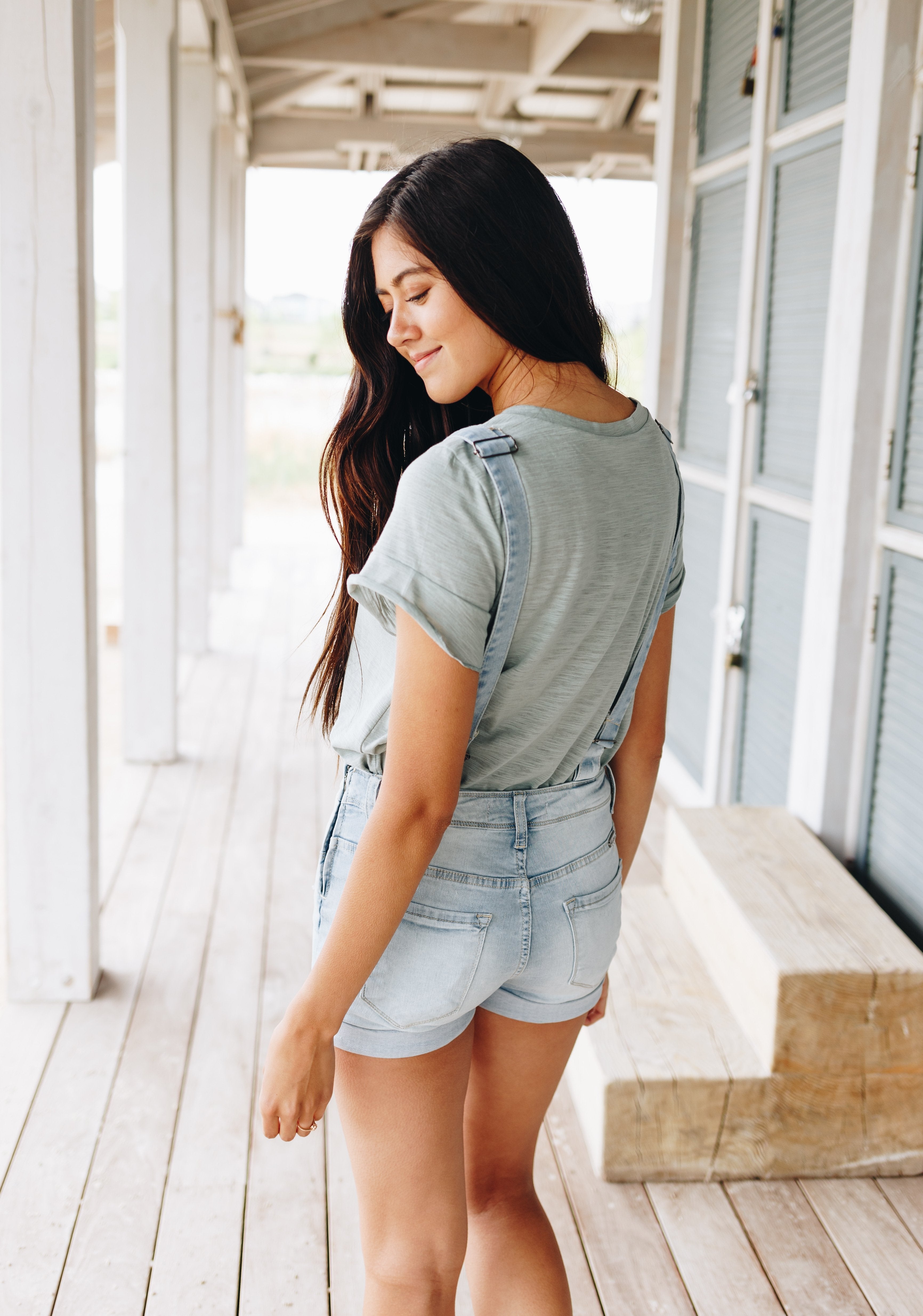 Daisy Denim Distressed Shortalls