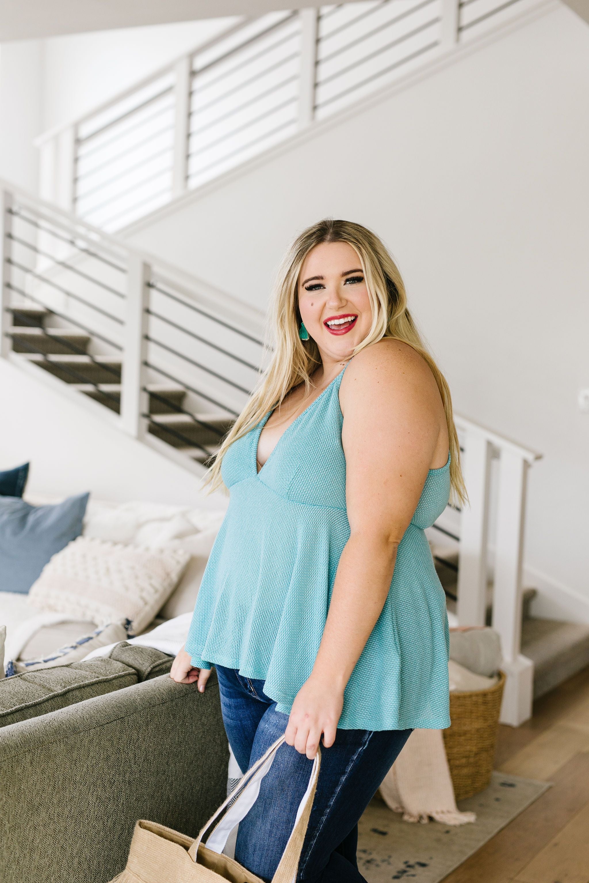 Daisy Woven Cami In Blue