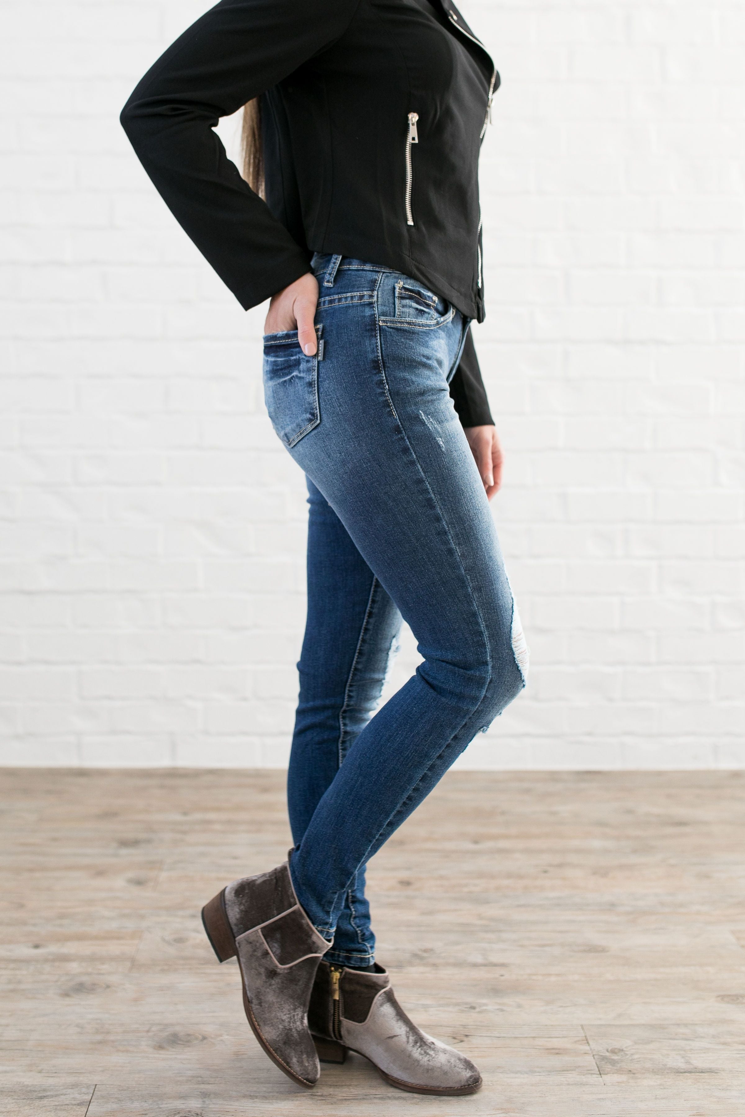 Damaged Goods Faded Skinny Jeans - ALL SALES FINAL