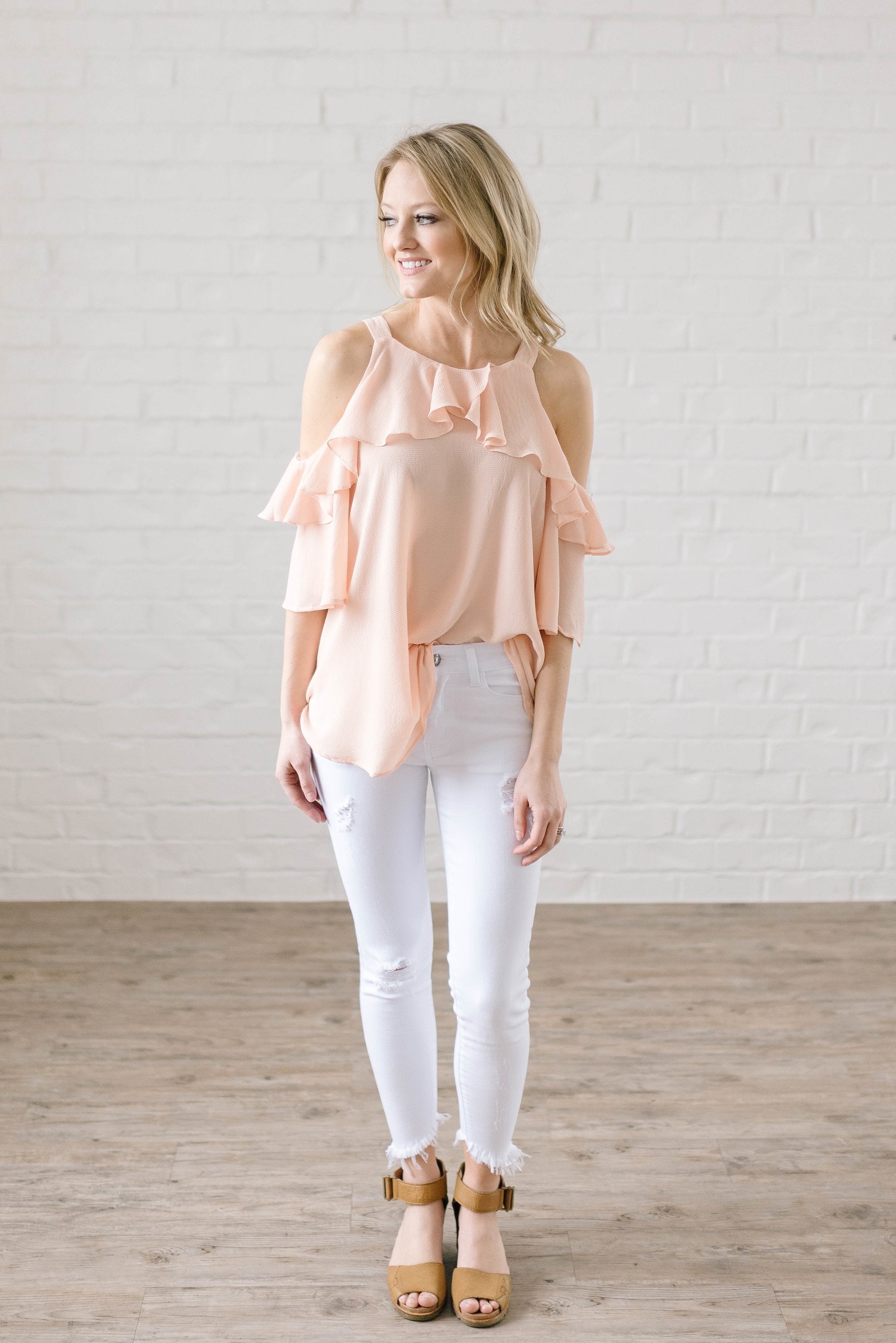 Date Night Top In Peach