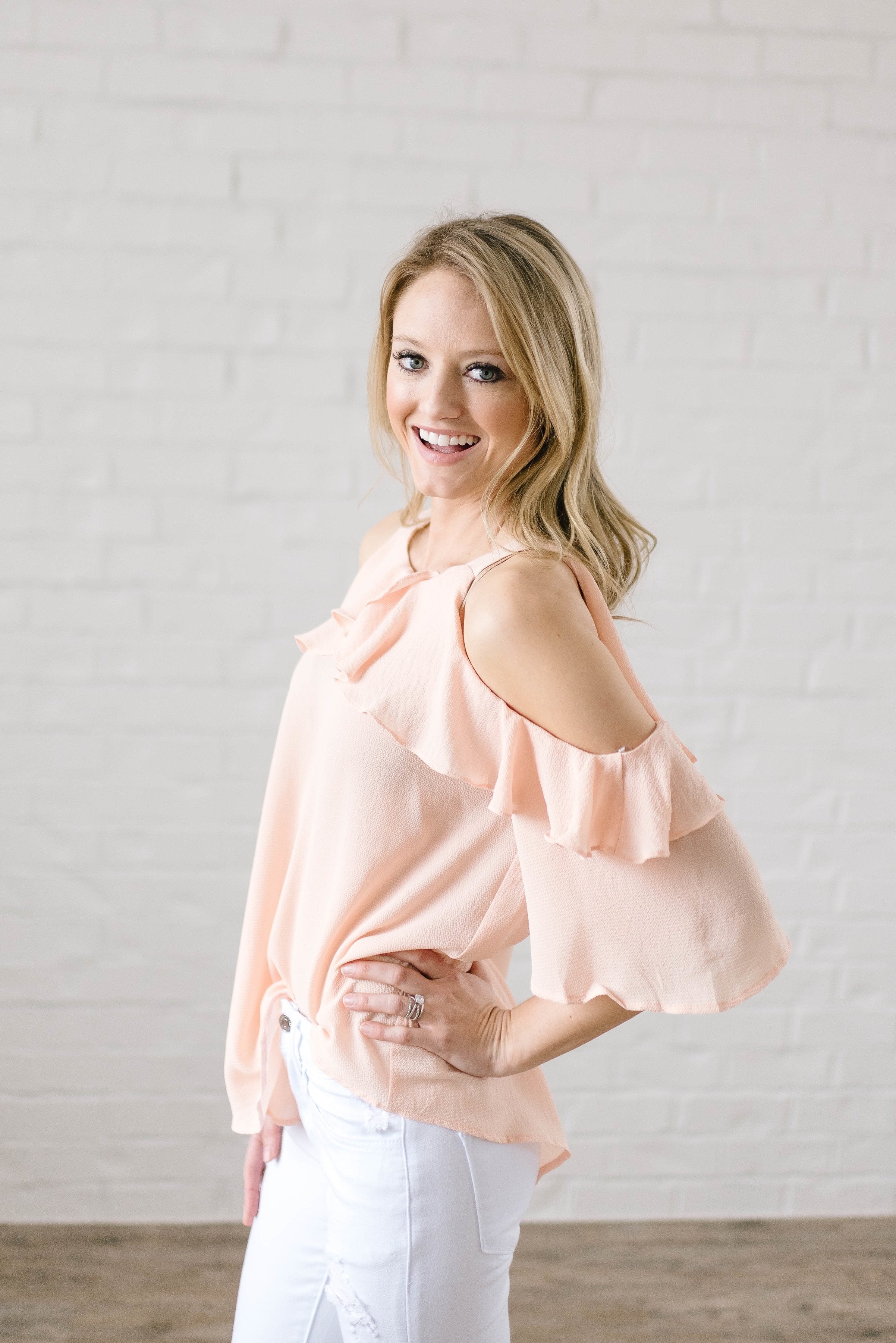 Date Night Top In Peach