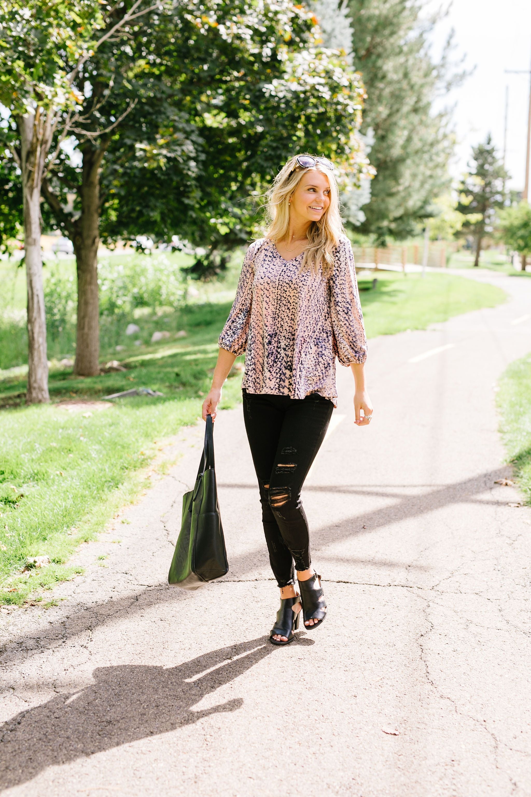 Deconstructed Snakeskin Print Blouse