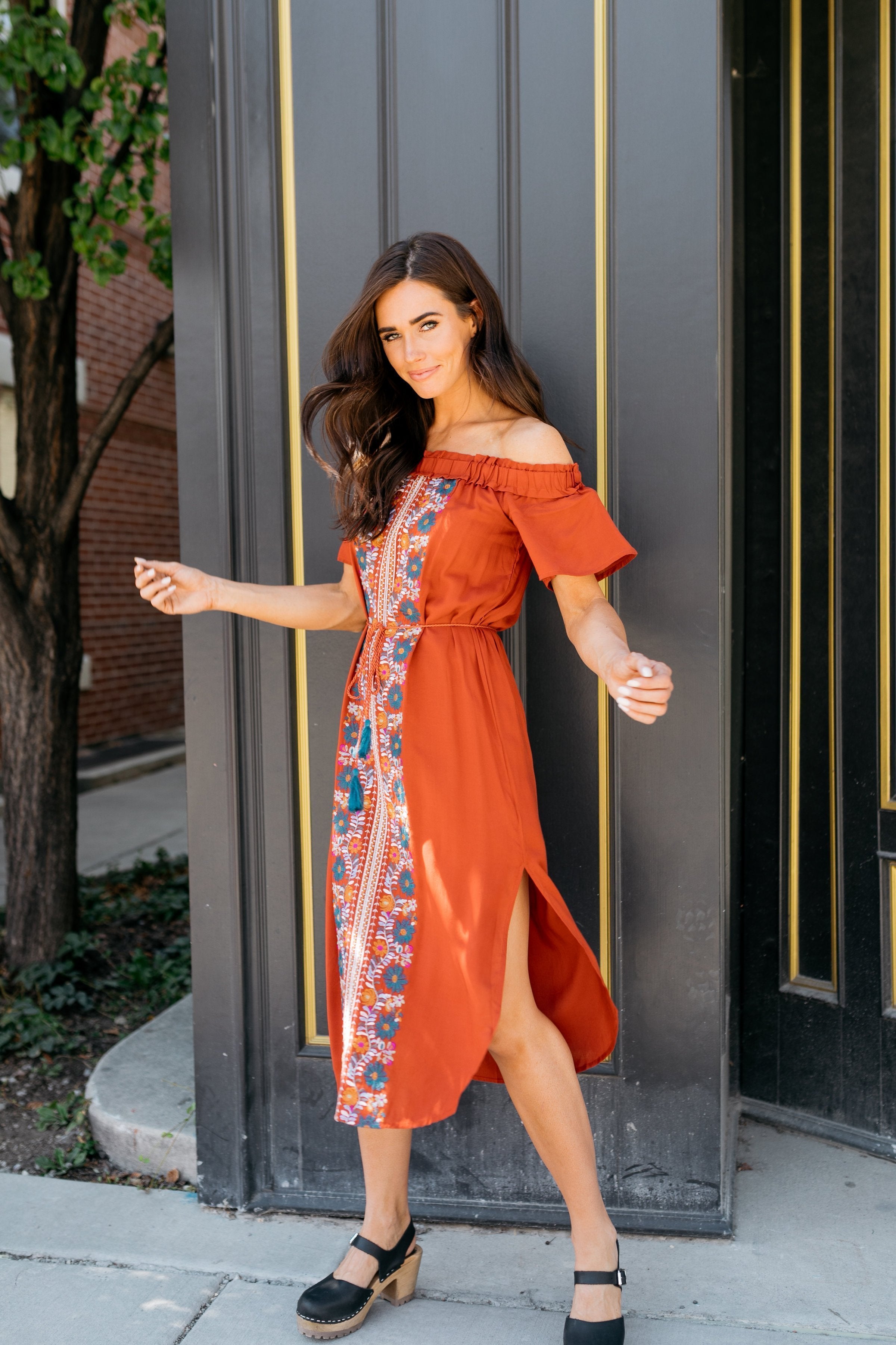 Desert Rose Dress In Rust - ALL SALES FINAL