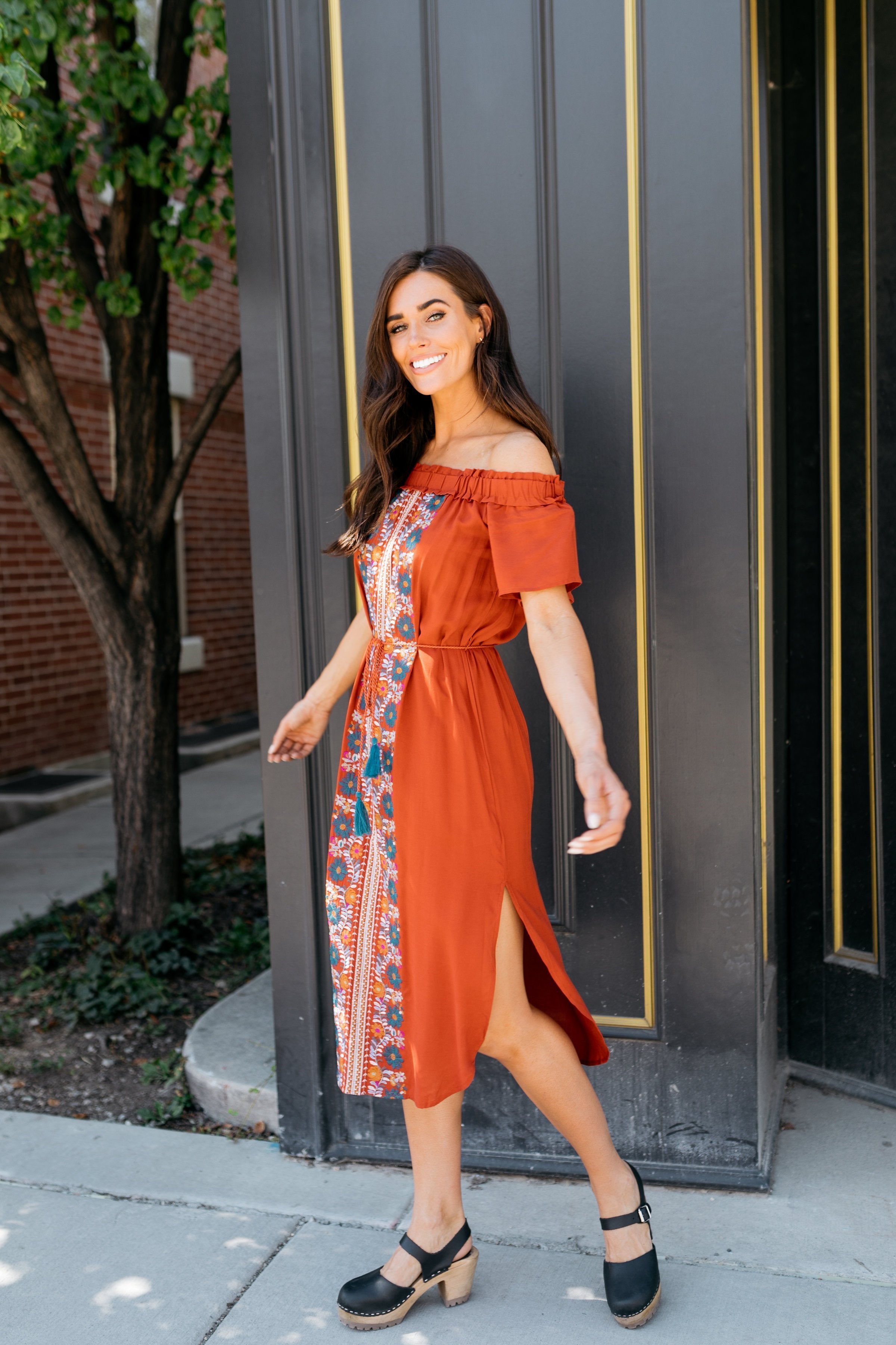 Desert Rose Dress In Rust - ALL SALES FINAL