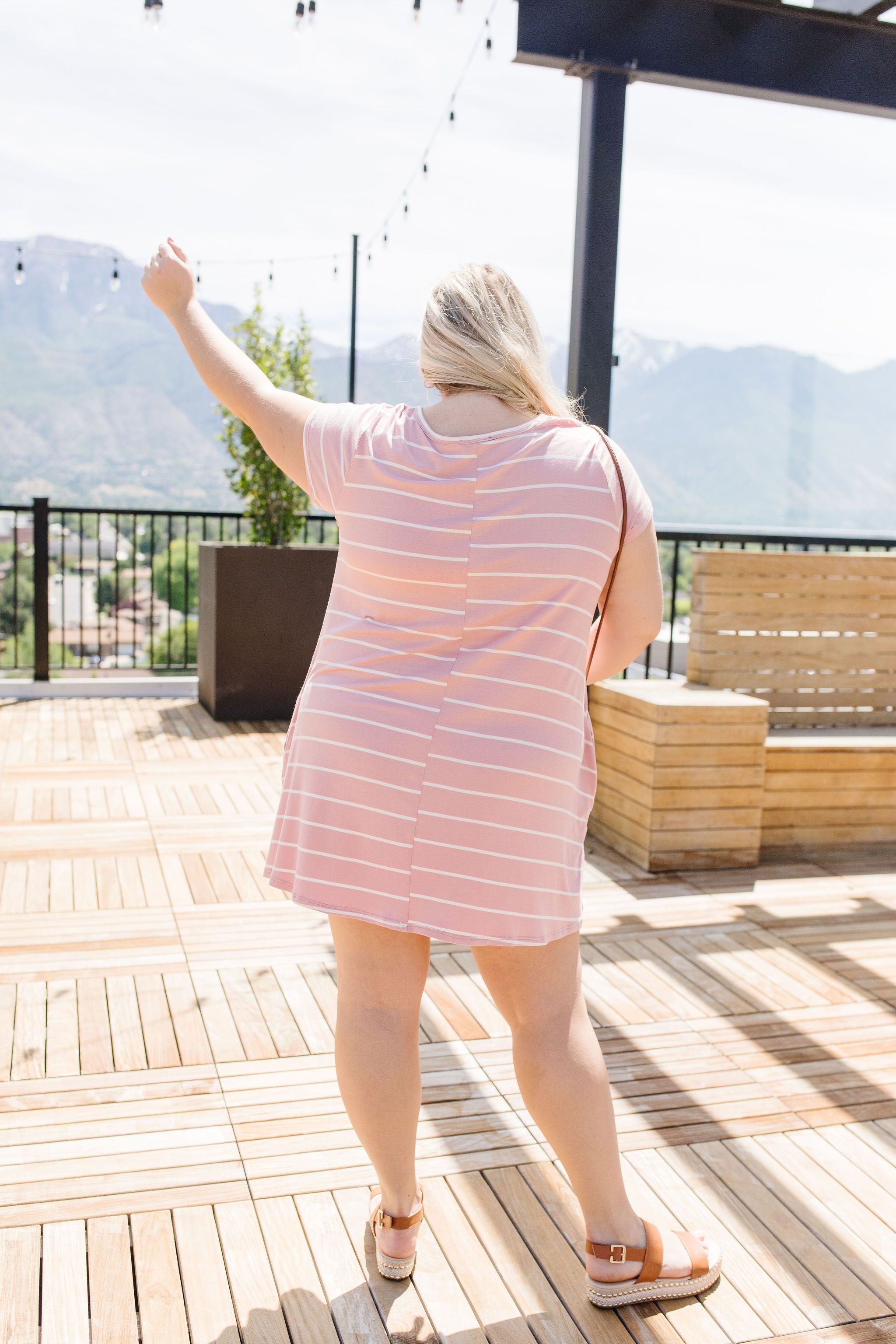 Don't Blink Pink & Ivory Striped Dress