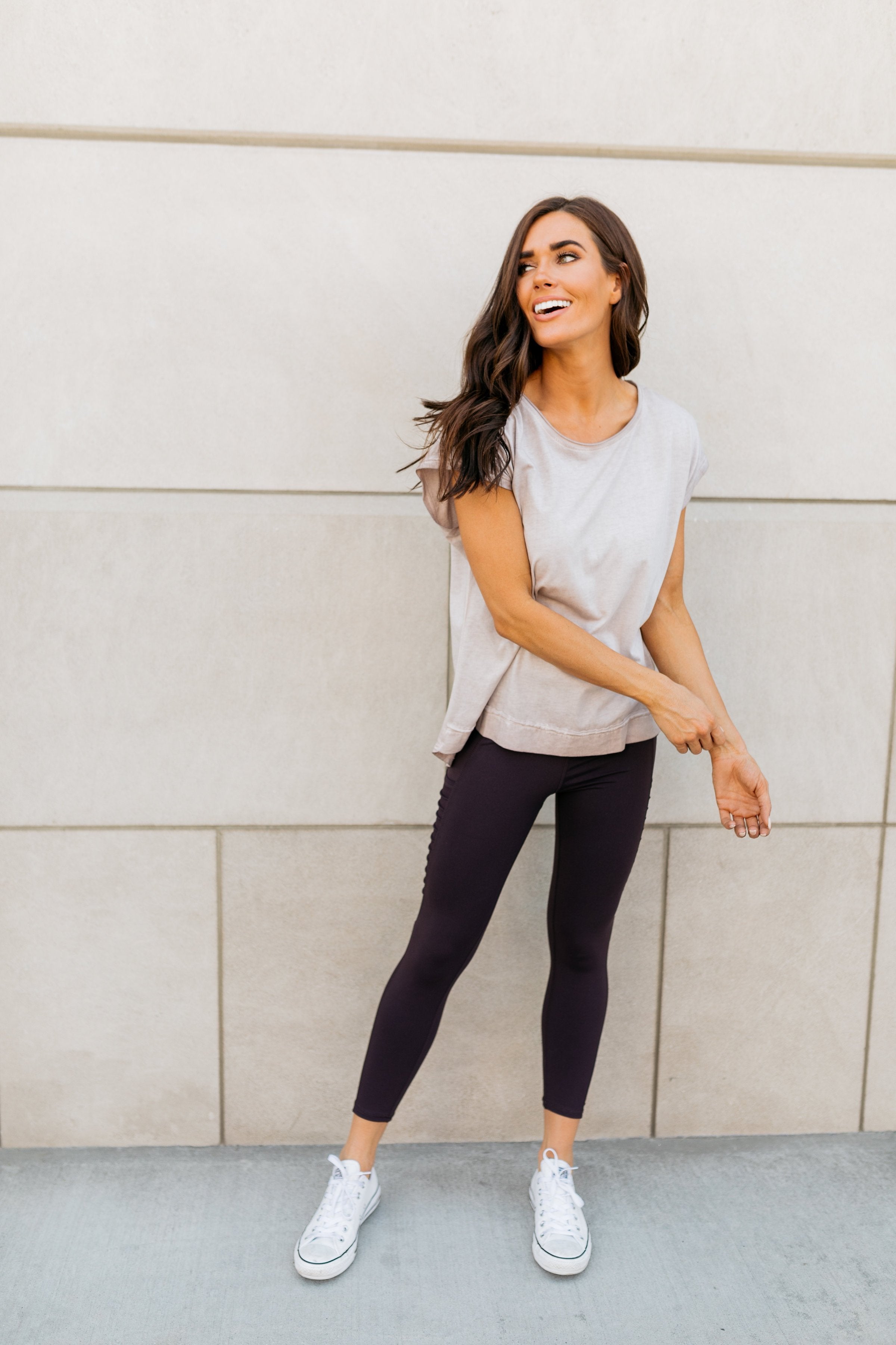 Don't Sweat It Workout Top In Faded Lilac - ALL SALES FINAL