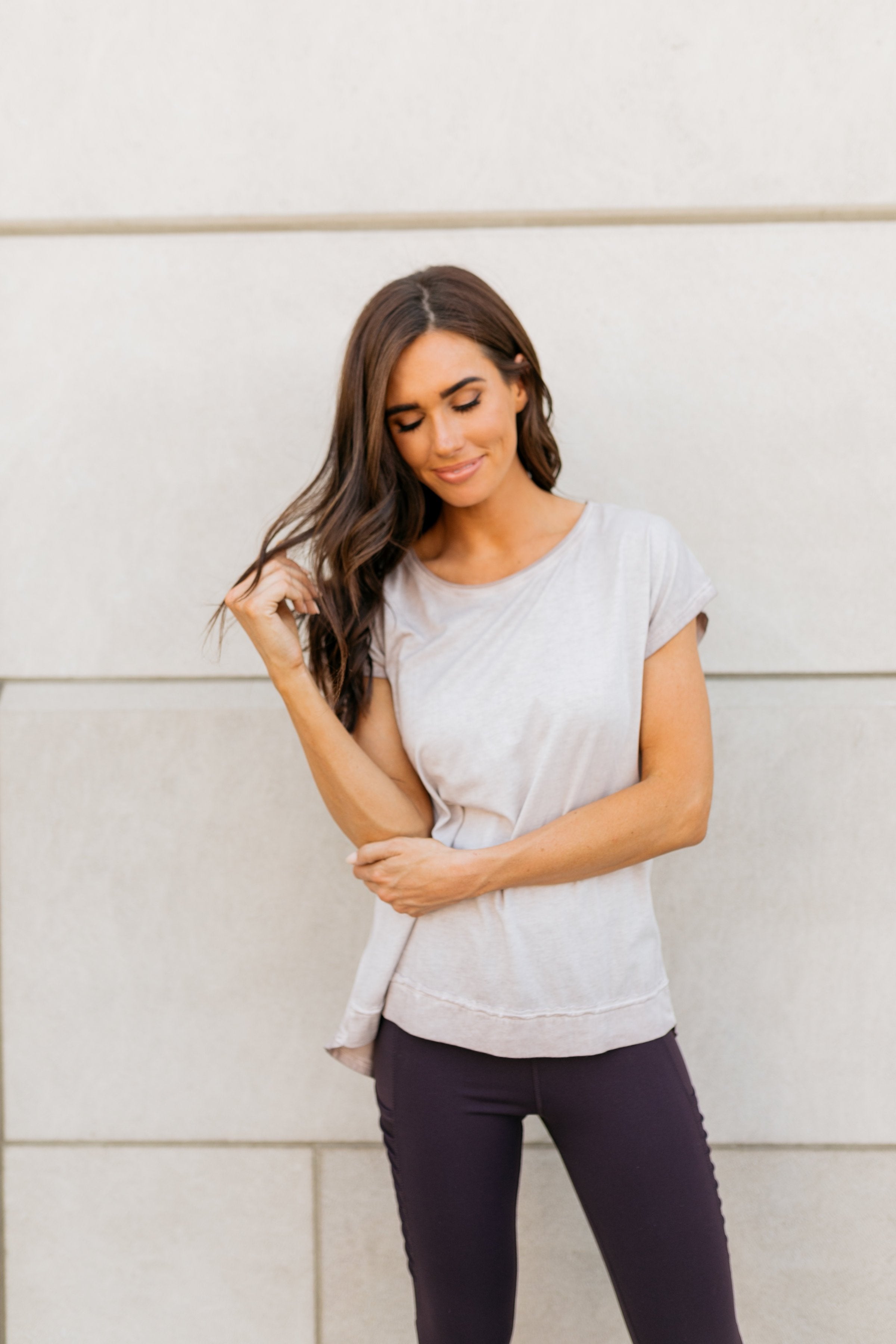 Don't Sweat It Workout Top In Faded Lilac - ALL SALES FINAL