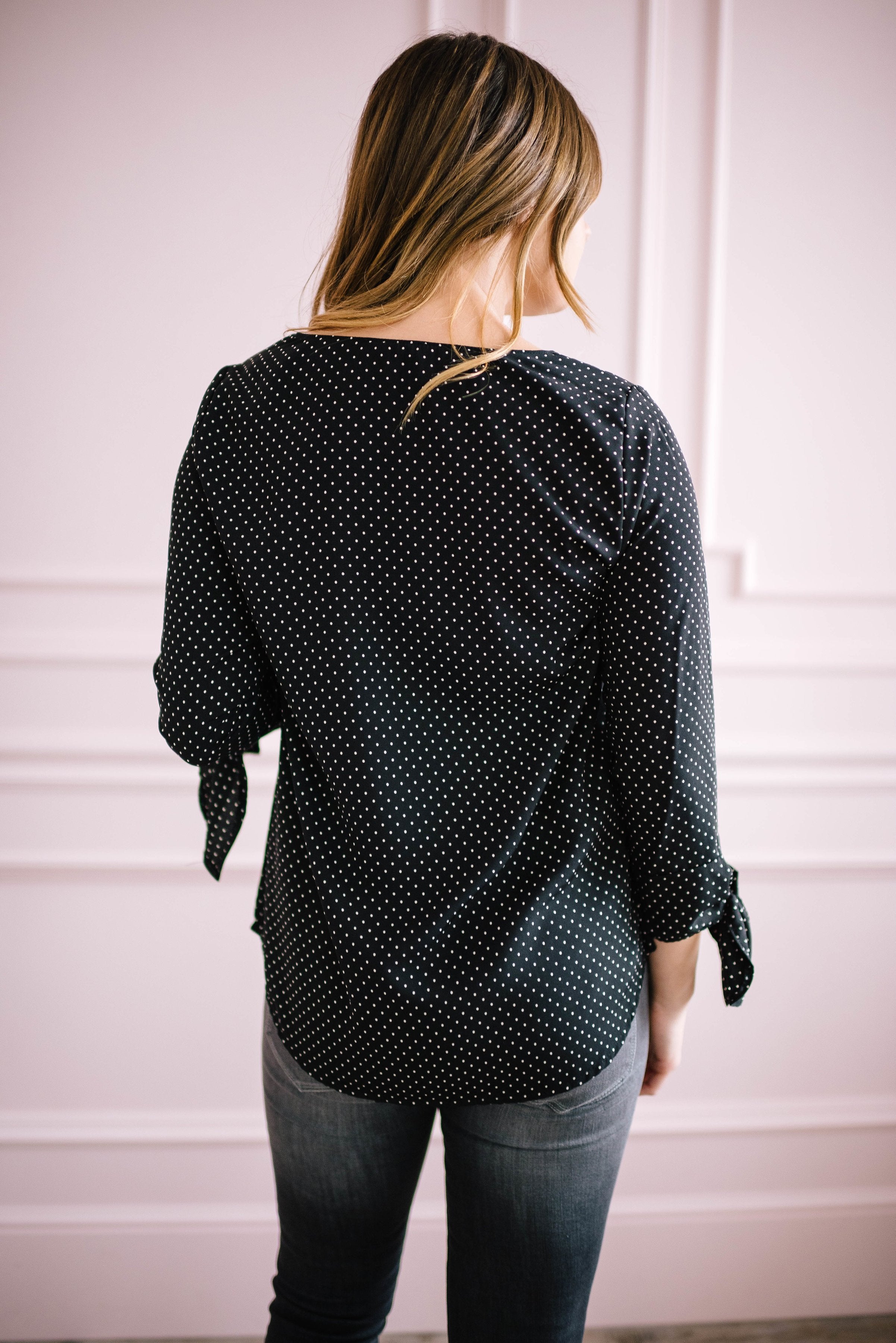 Dot Me Blouse in Black