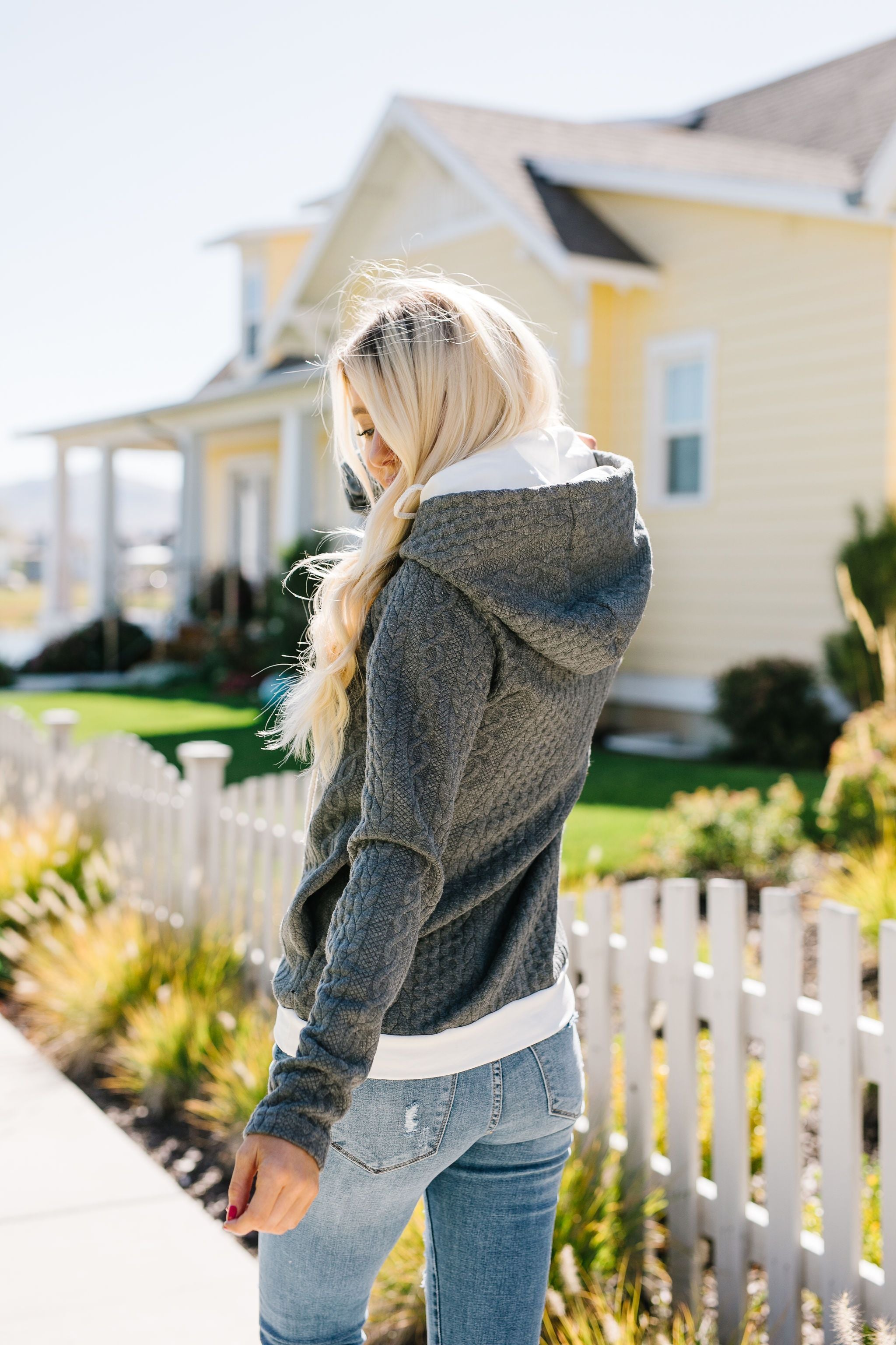 Double Hood Cable Knit Pullover