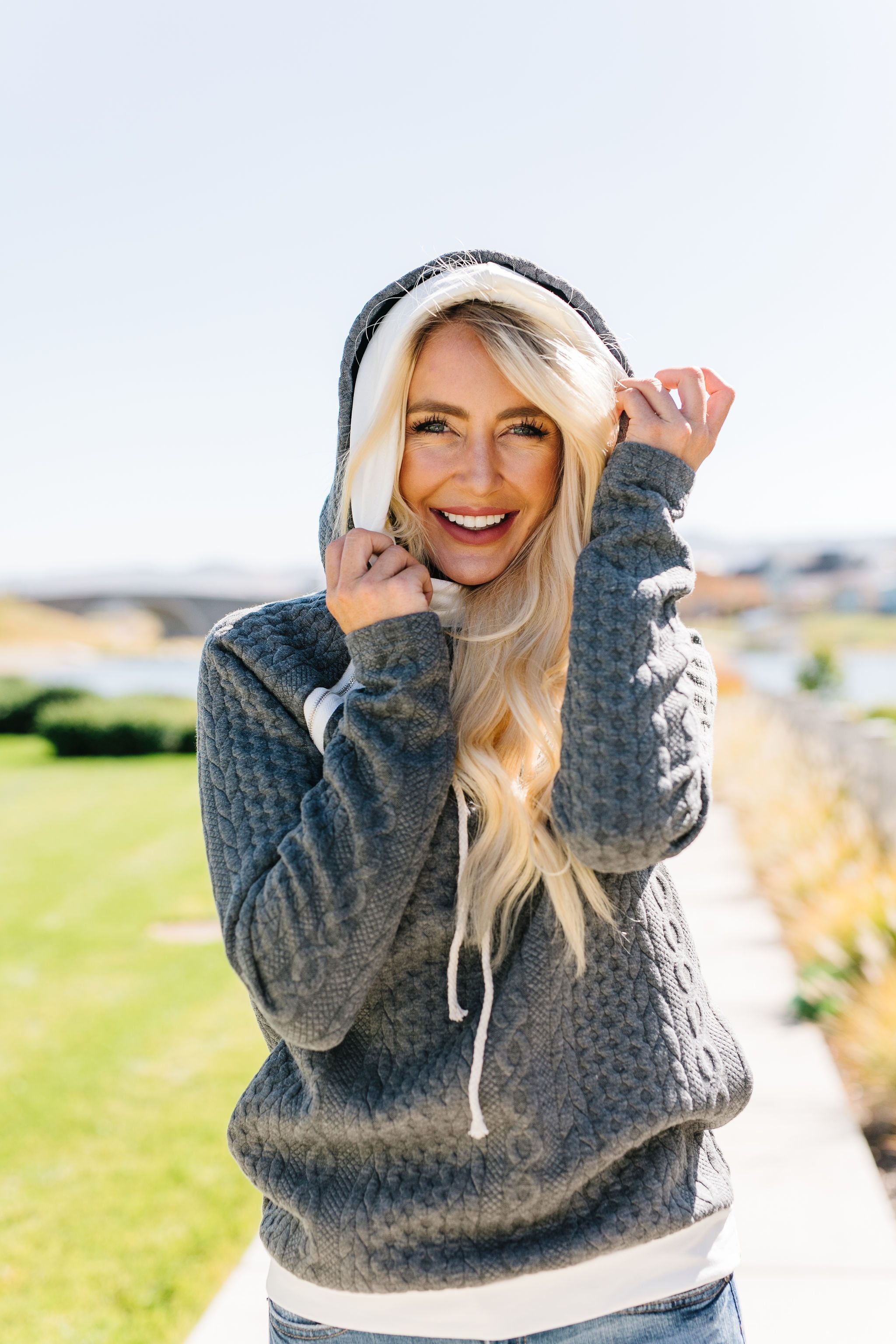 Double Hood Cable Knit Pullover