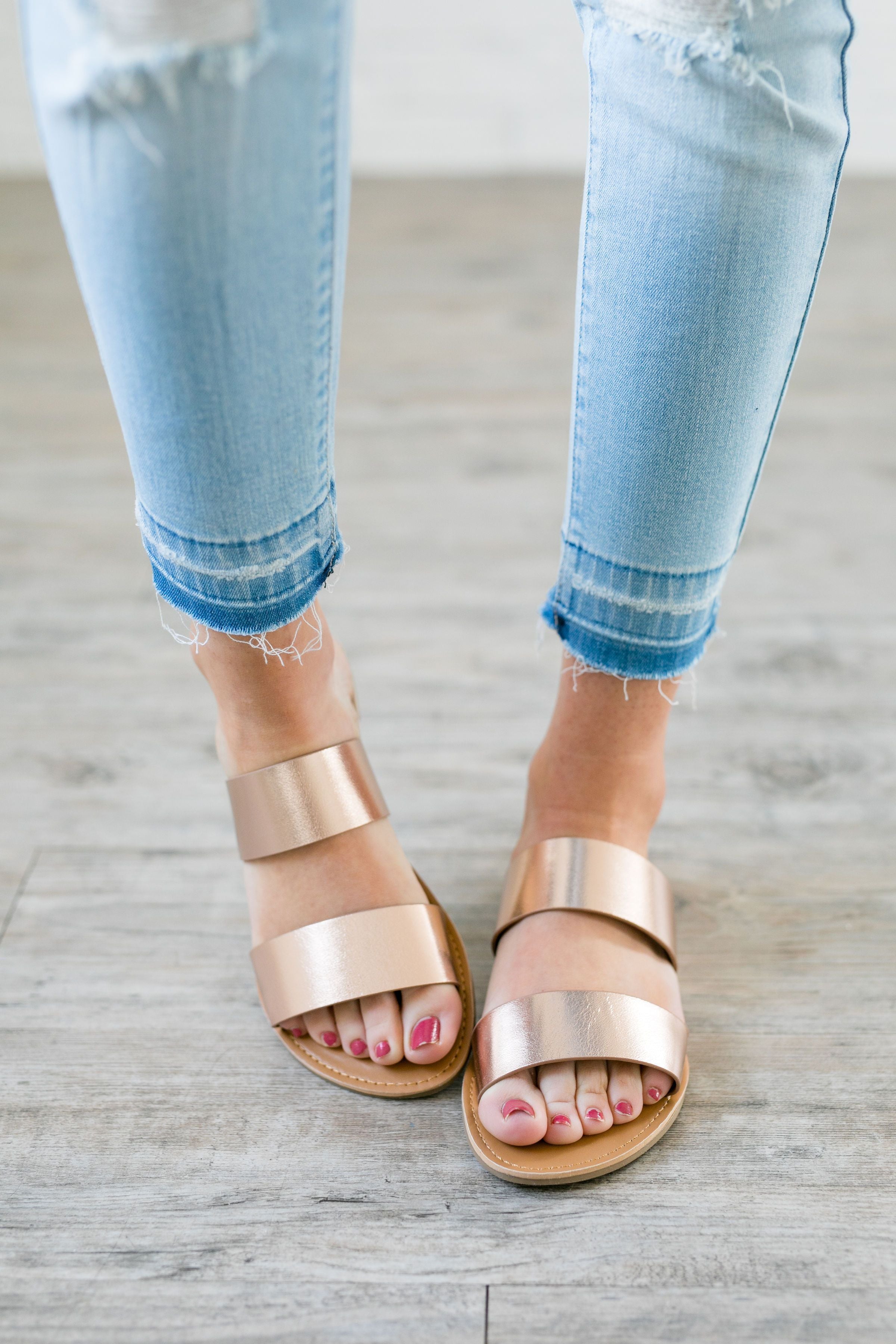 Double Time Rose Gold Sandals