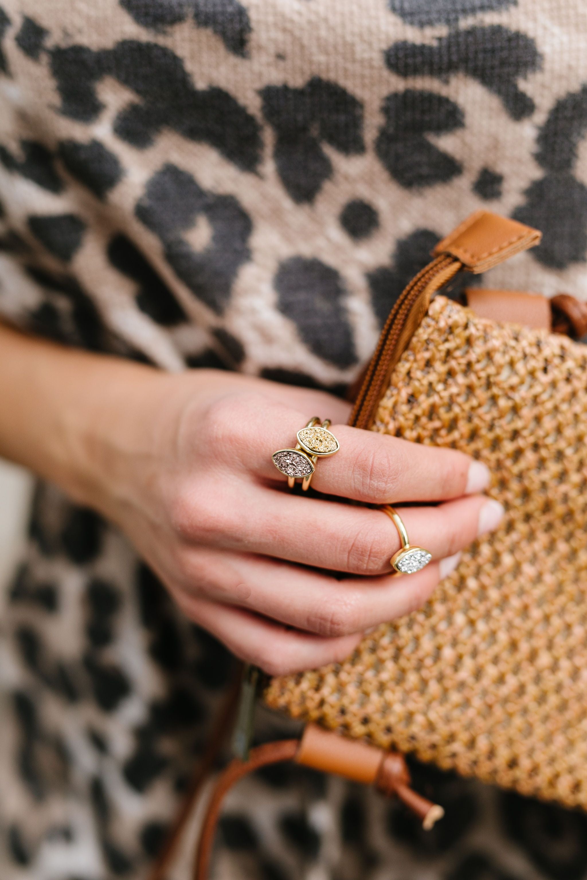 Druzy Adjustable Ring