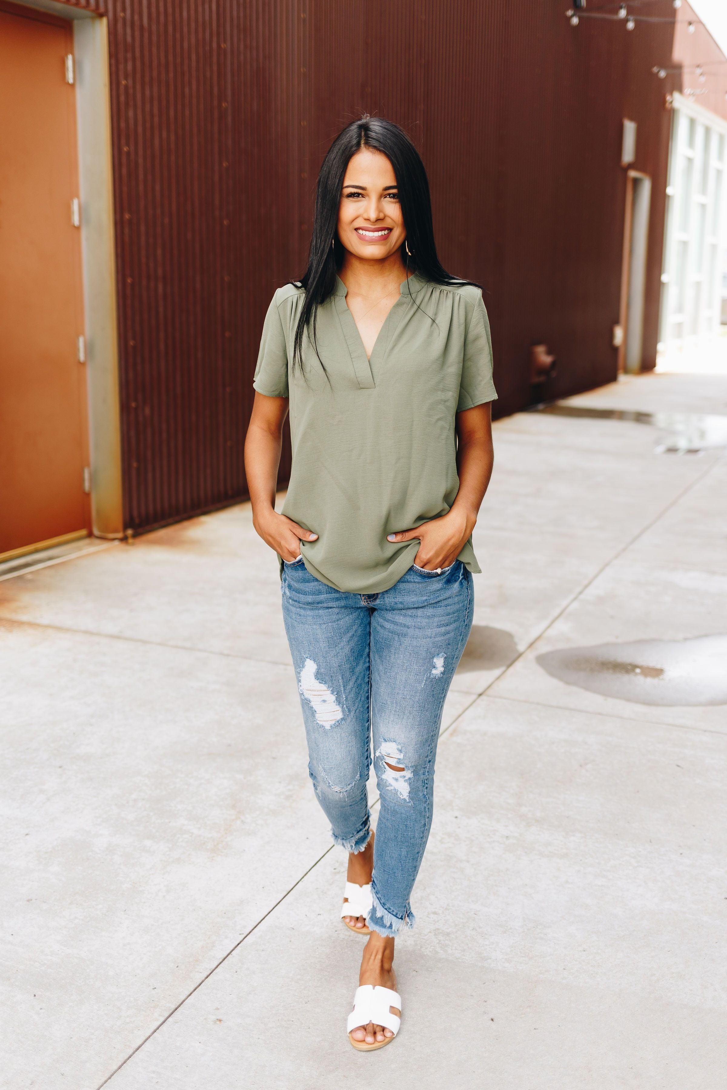 Elegant Olive Blouse