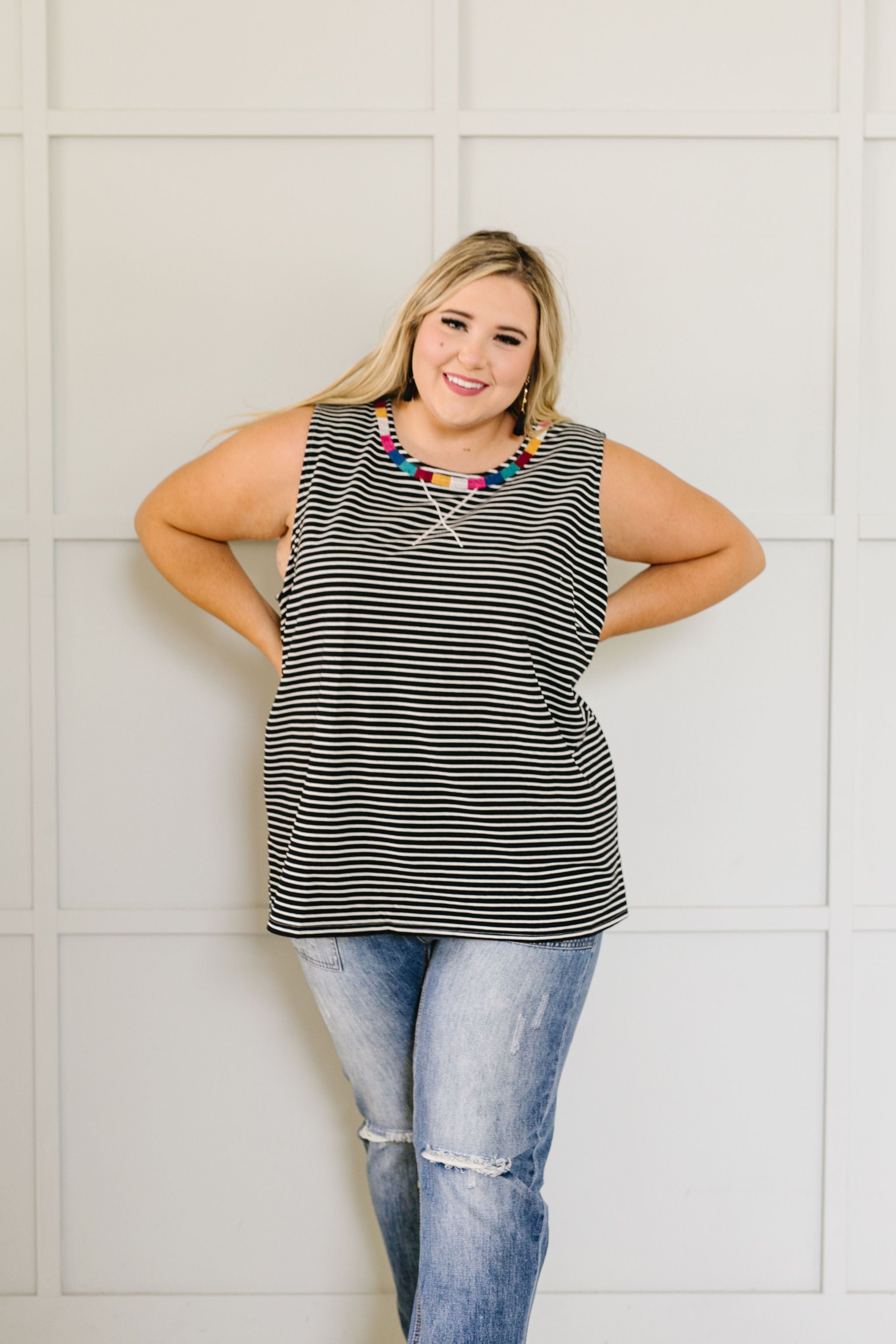 Ember Embroidered Striped Top