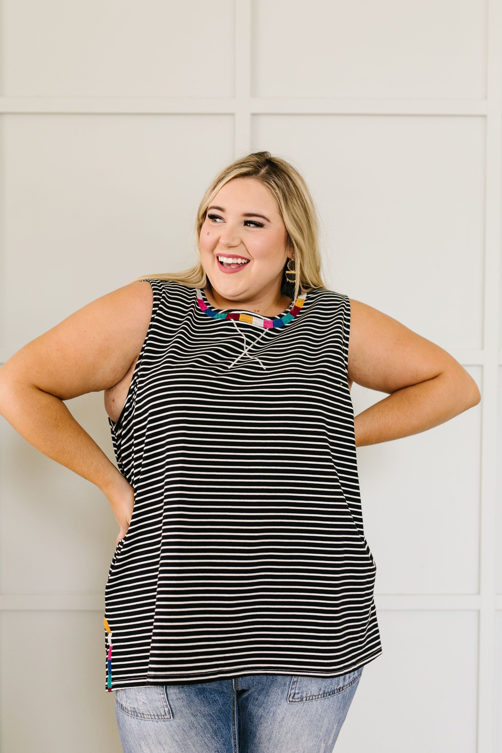 Ember Embroidered Striped Top