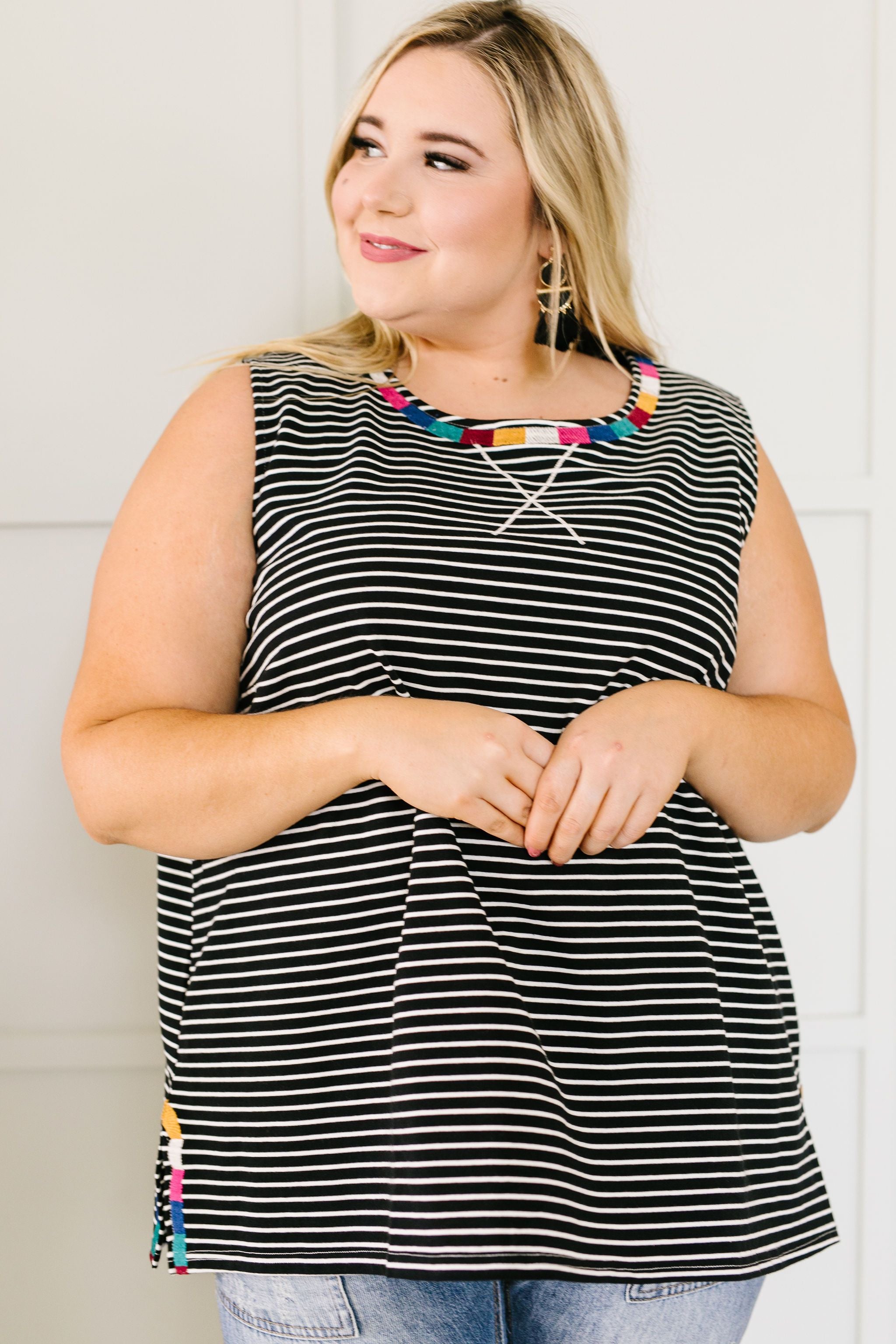 Ember Embroidered Striped Top