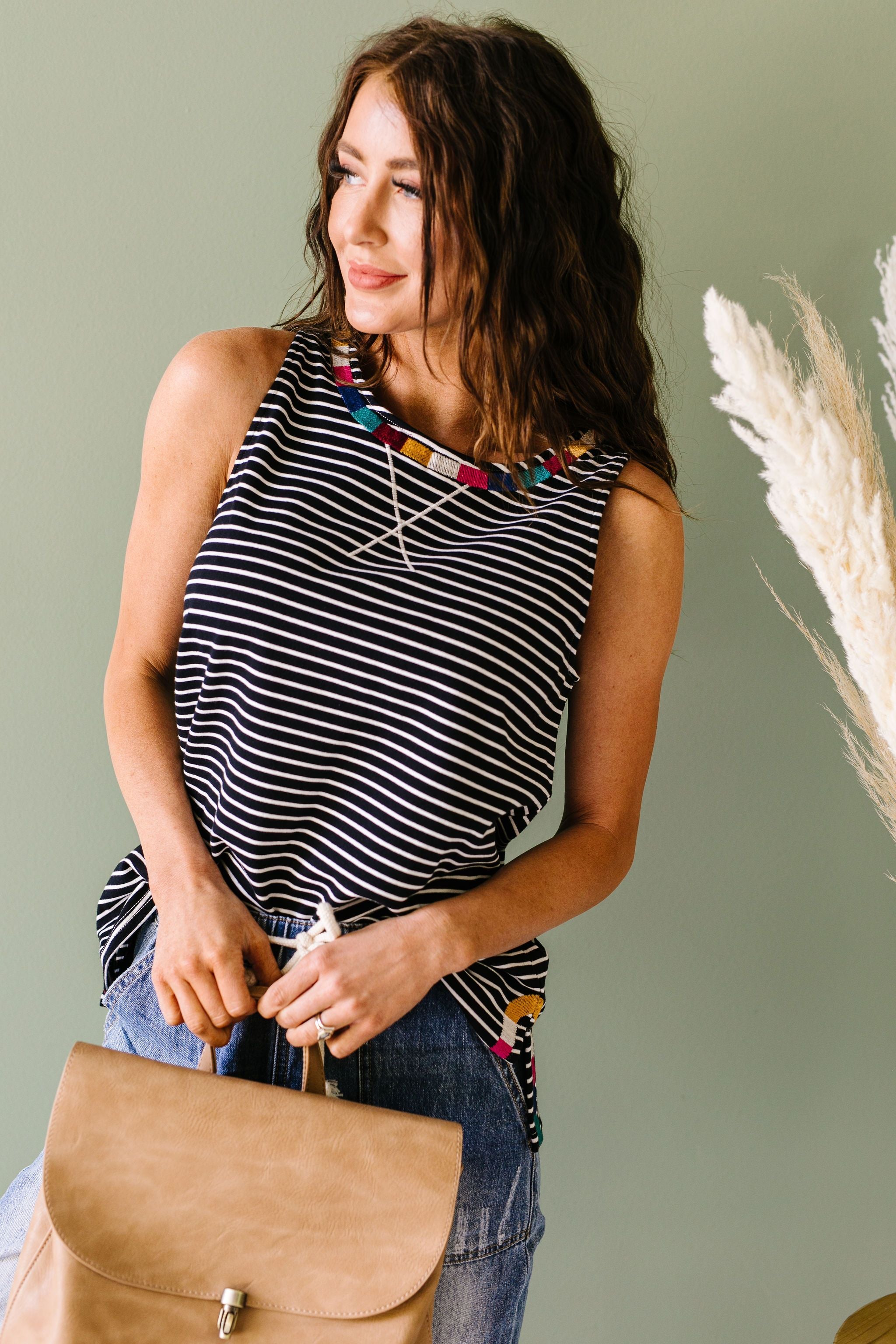 Ember Embroidered Striped Top