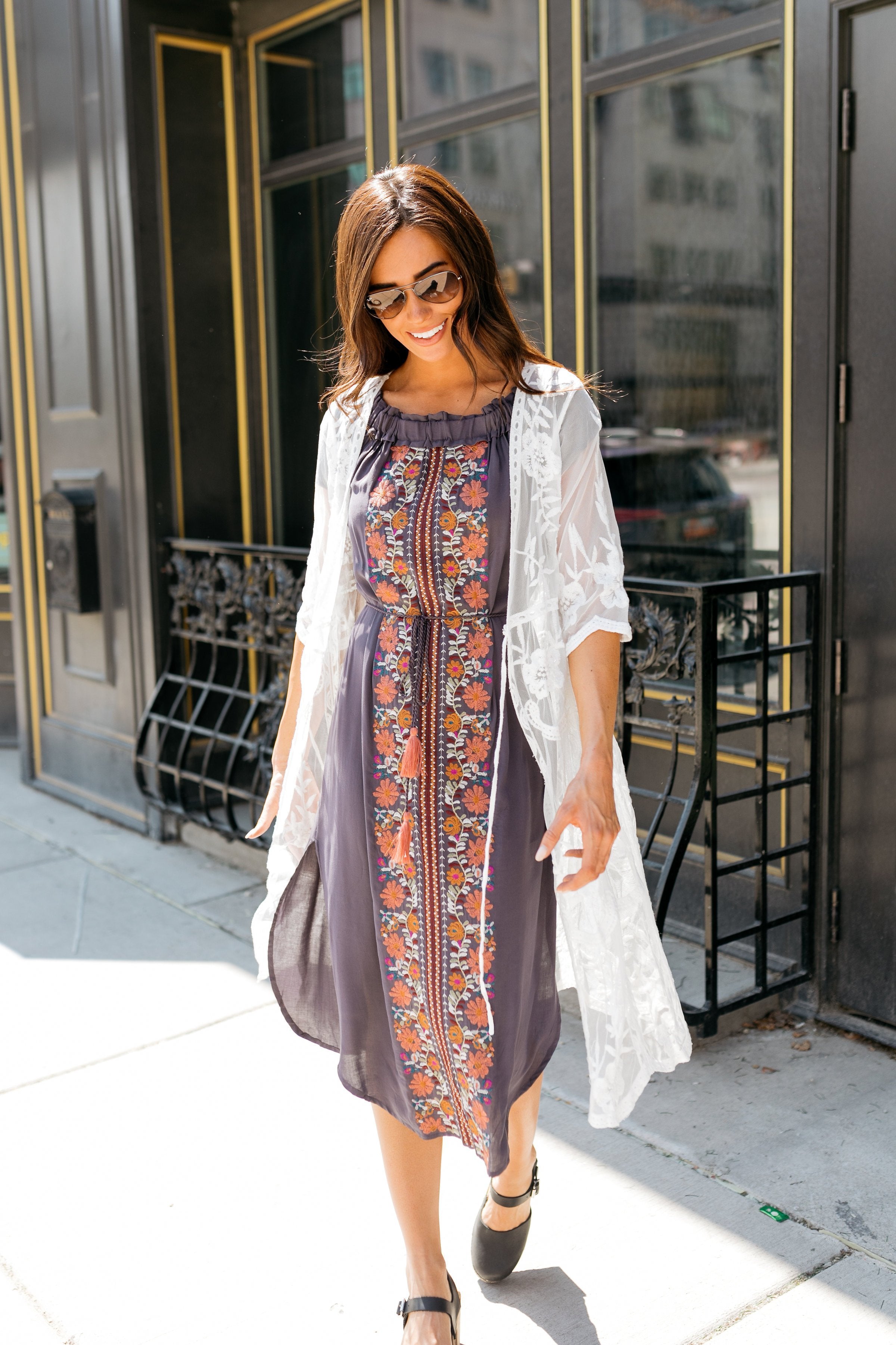 Endless Summer Scalloped Kimono In Ivory - ALL SALES FINAL