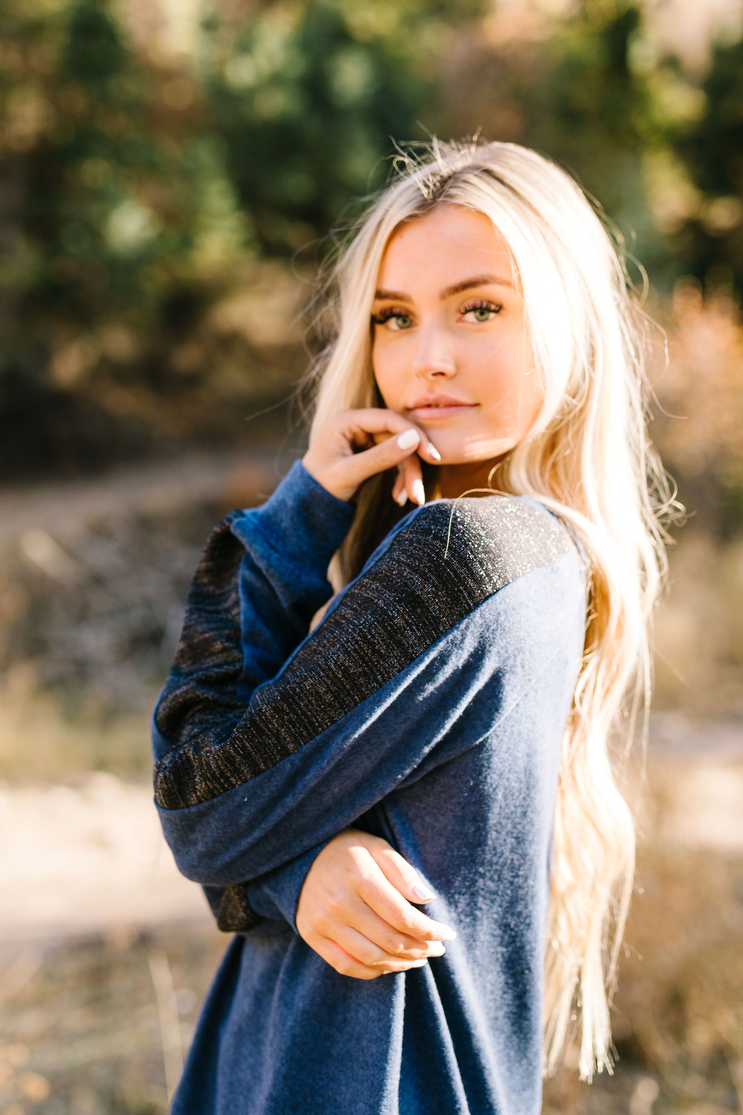 Every Girl Deserves A Little Sparkle Top In Navy