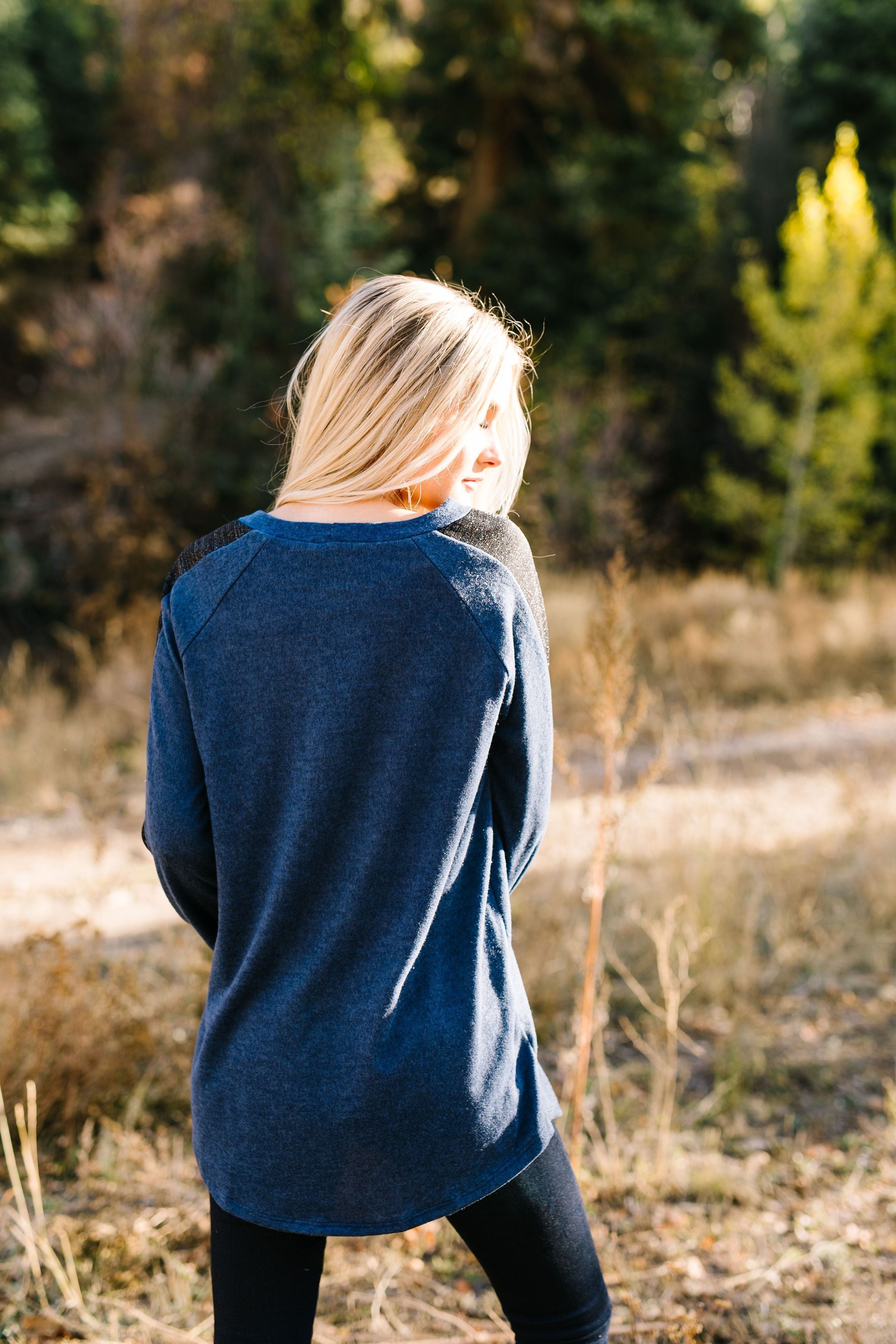 Every Girl Deserves A Little Sparkle Top In Navy