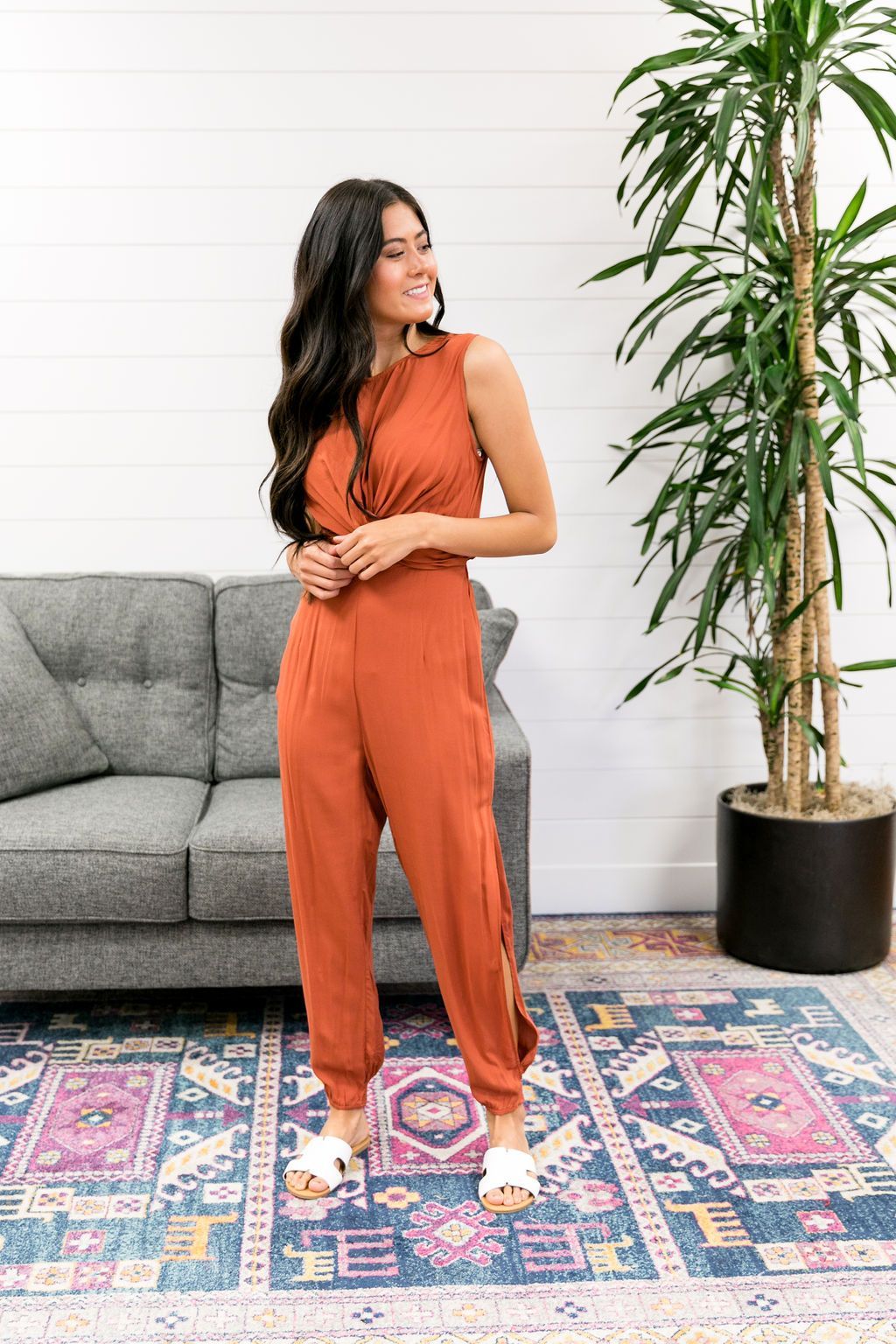 Exotic Bali Jumpsuit In Cayenne