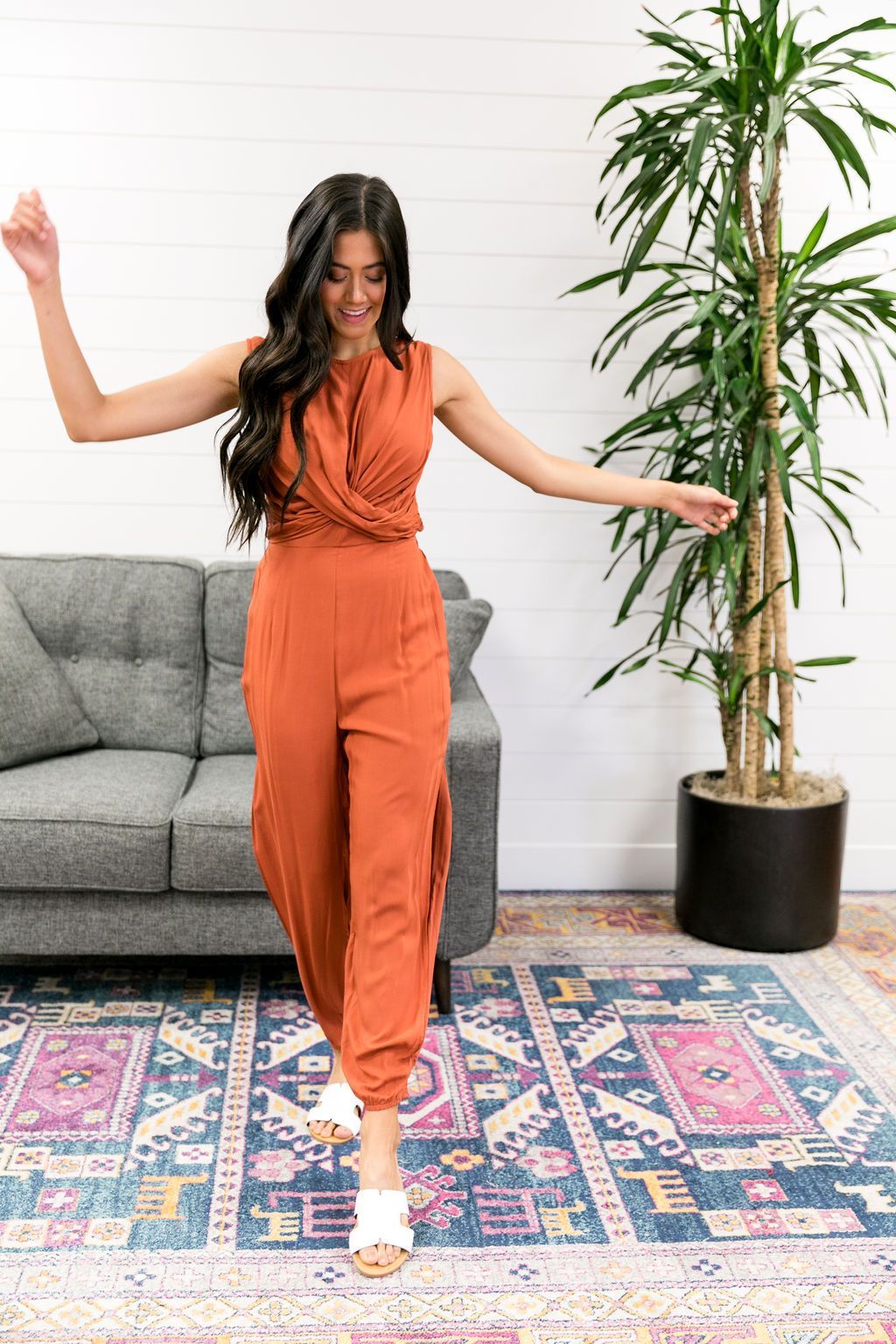 Exotic Bali Jumpsuit In Cayenne