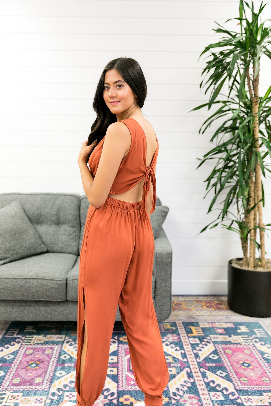 Exotic Bali Jumpsuit In Cayenne