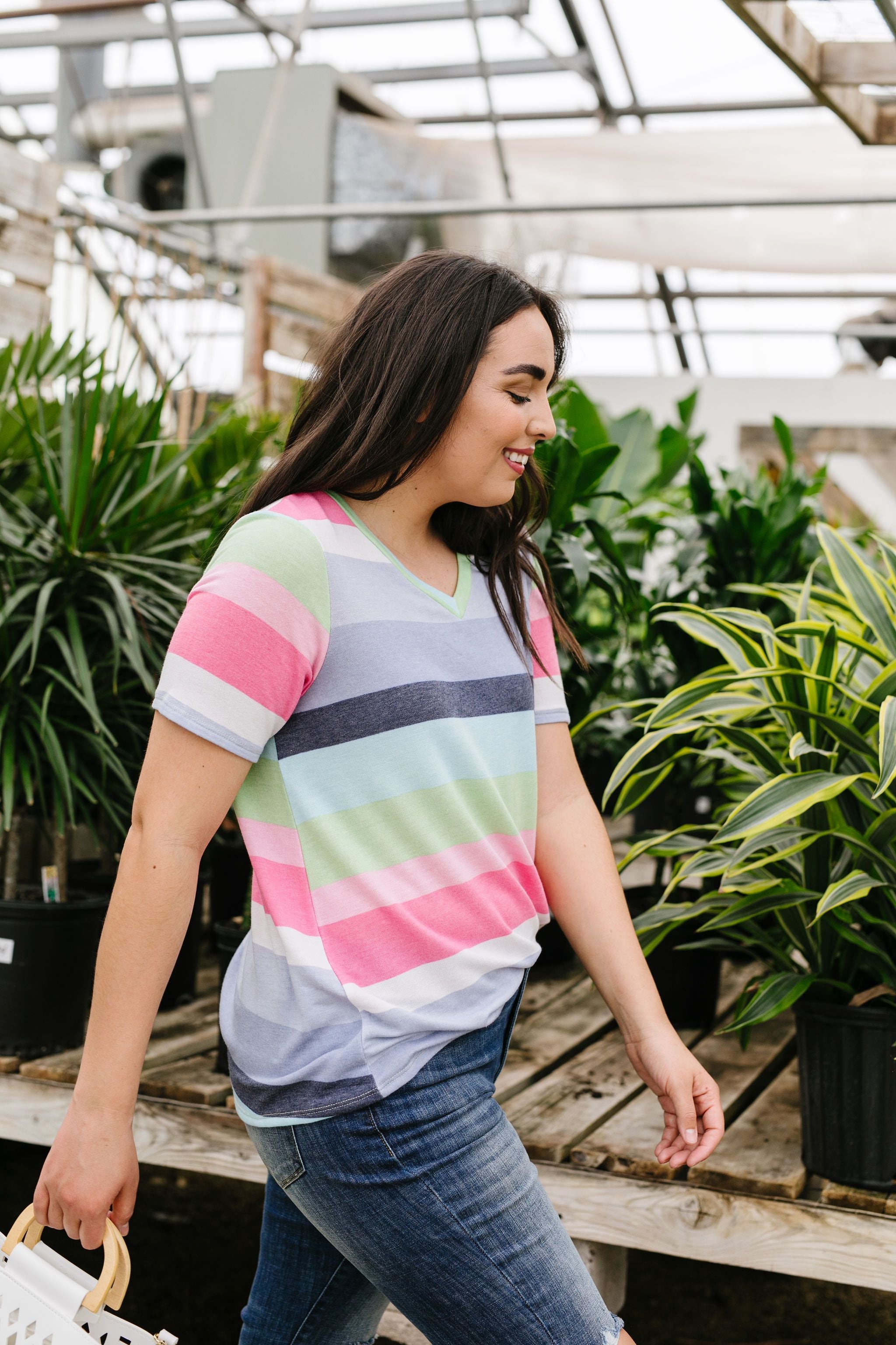 Faded Rainbow V-Neck