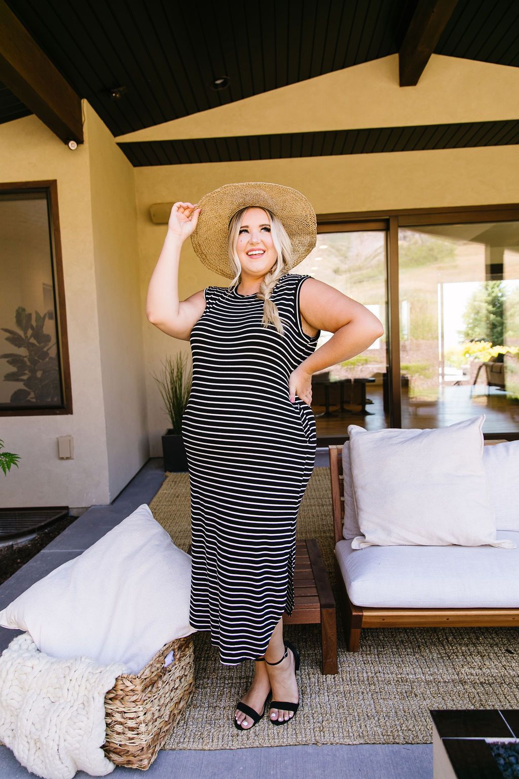 Fair Weather Striped Midi Dress