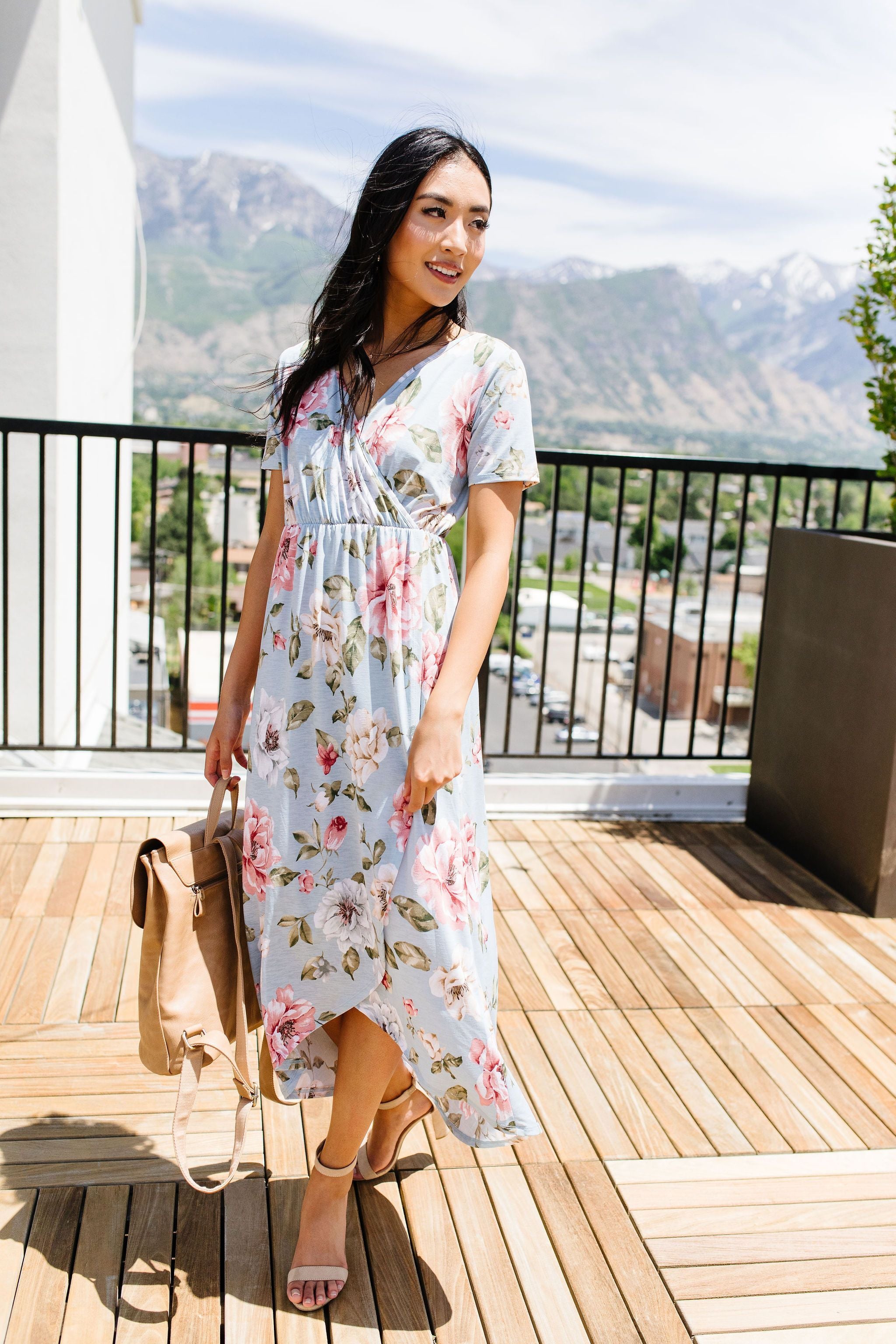 Floral Faux Wrap Maxi