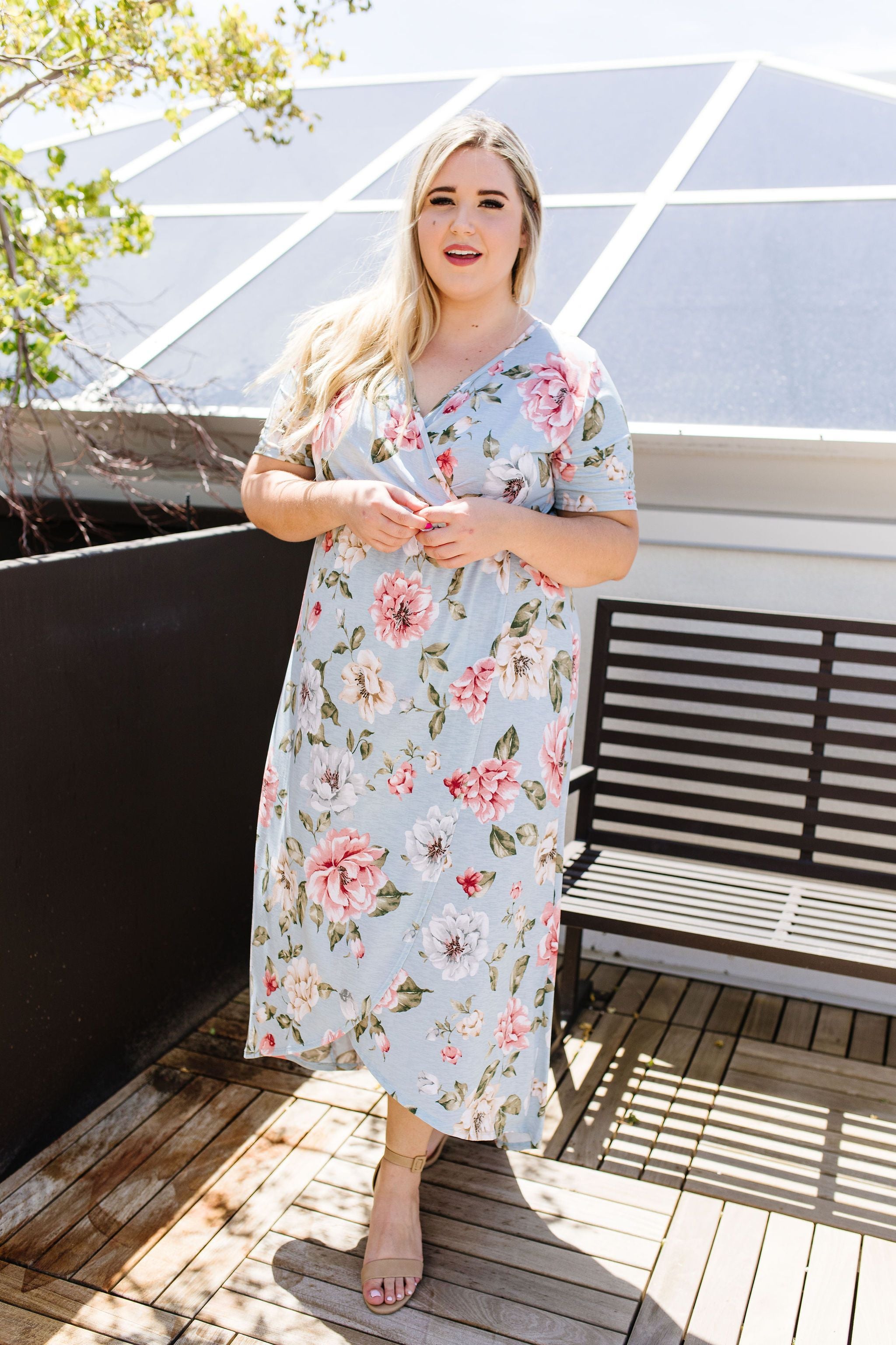 Floral Faux Wrap Maxi