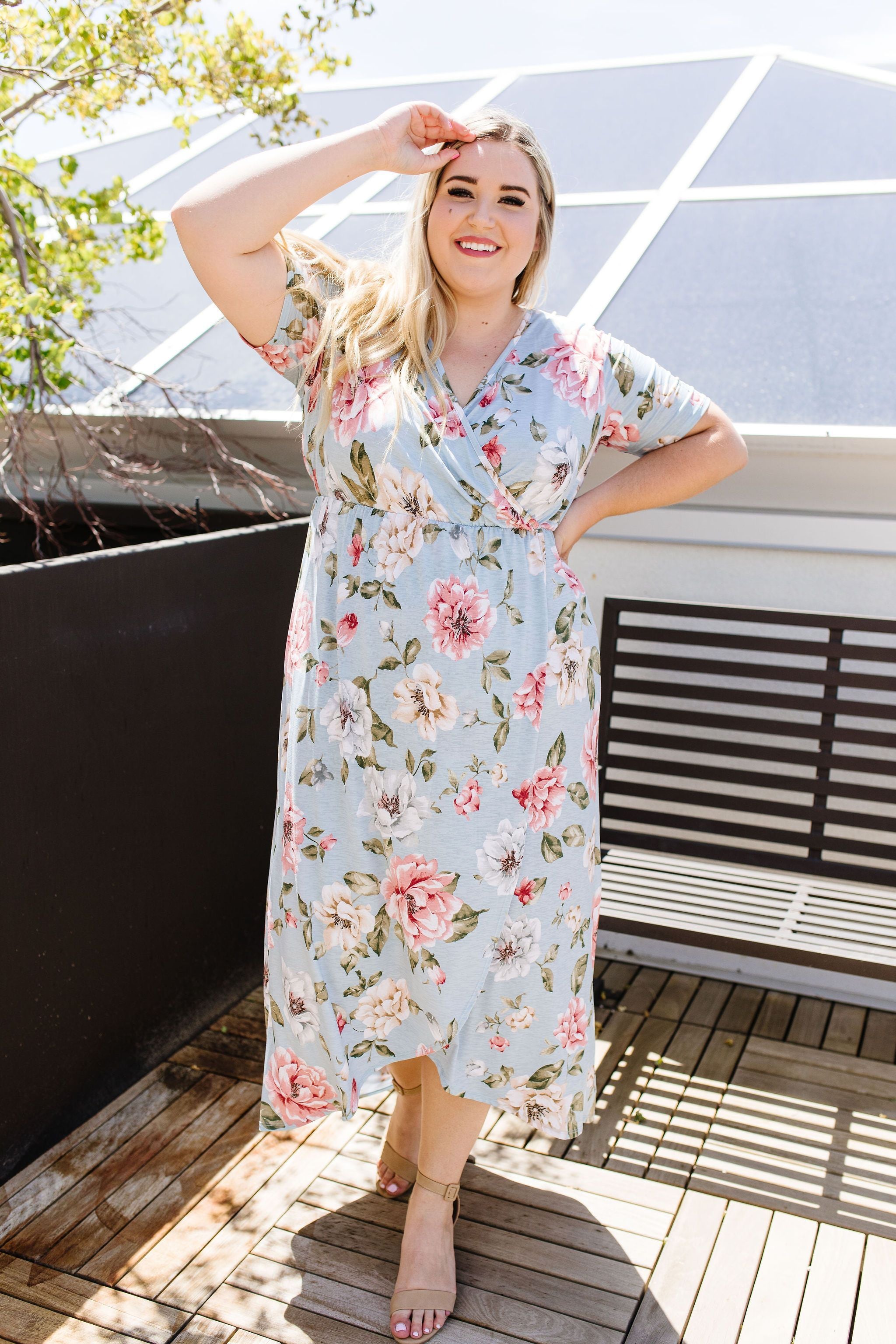 Floral Faux Wrap Maxi