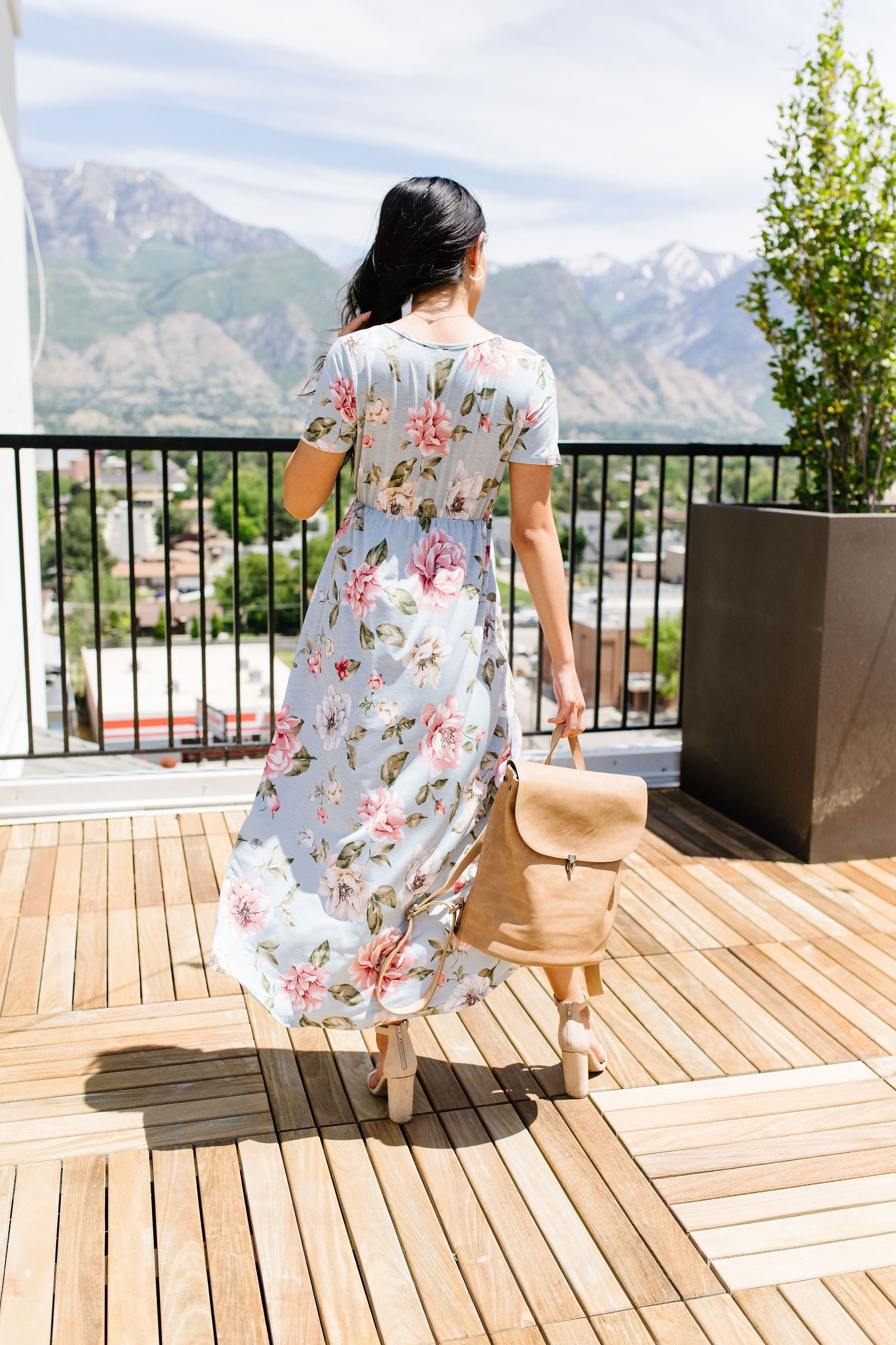 Floral Faux Wrap Maxi