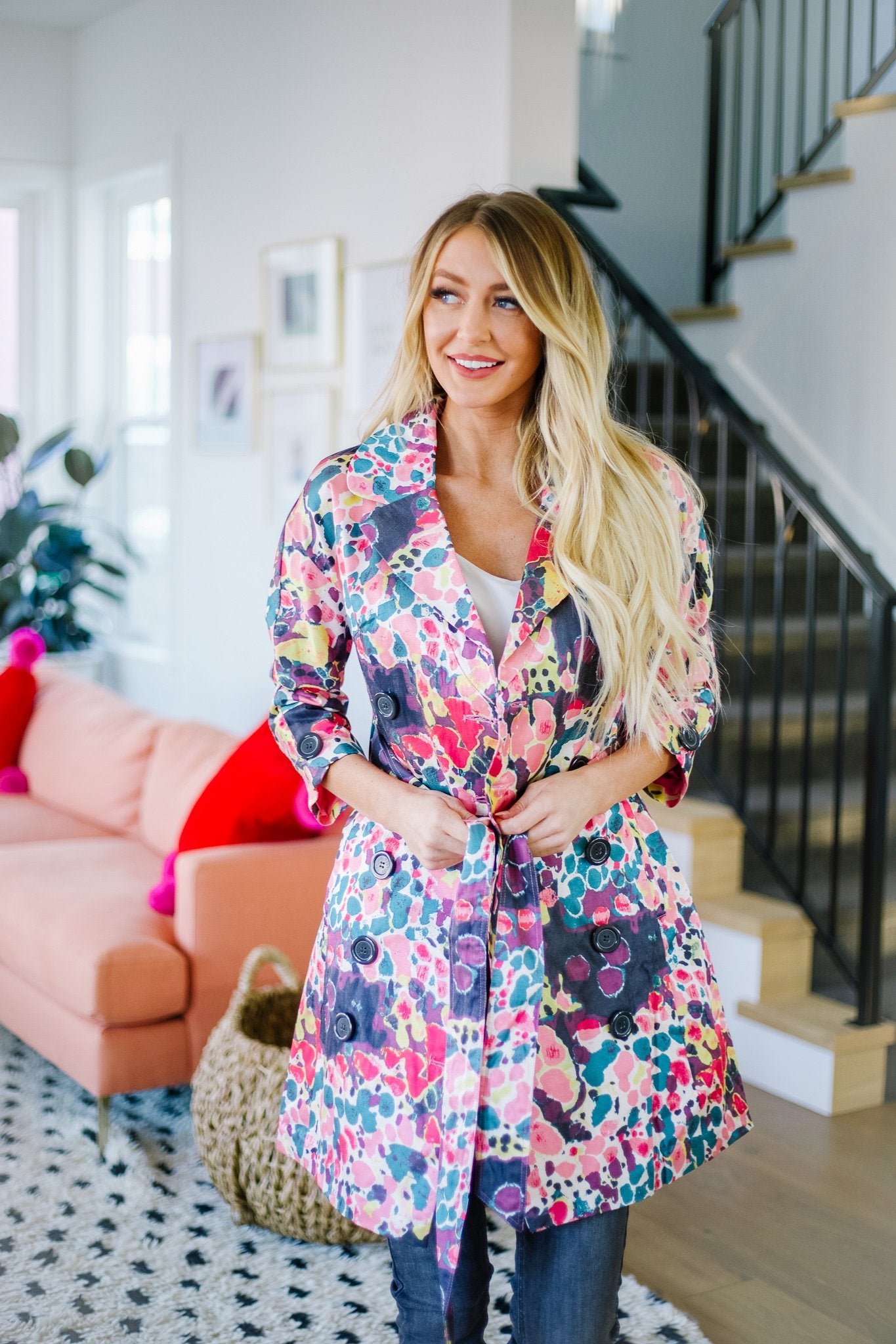 Floral Whimsy Trench