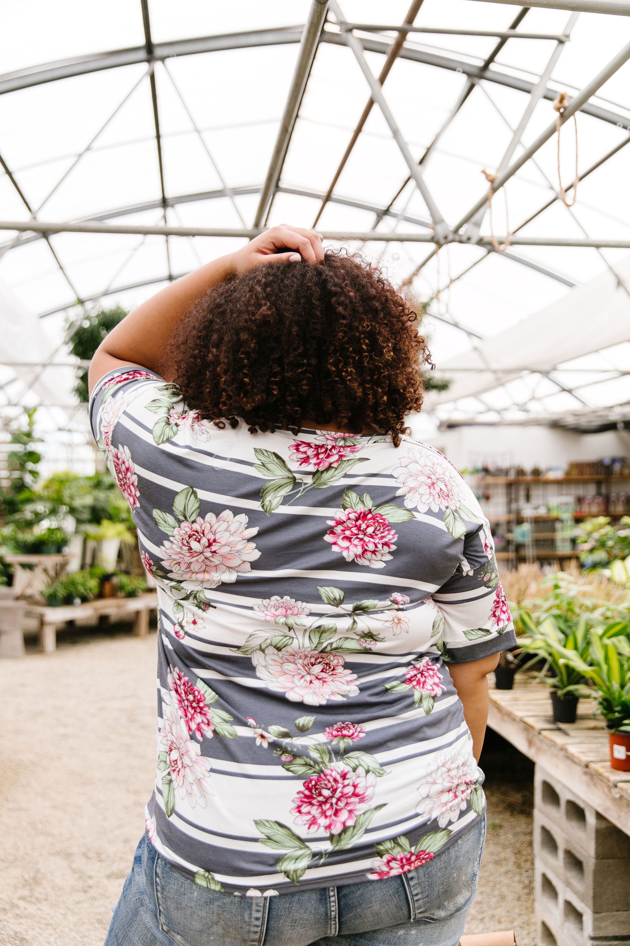 Flowers & Stripes Top