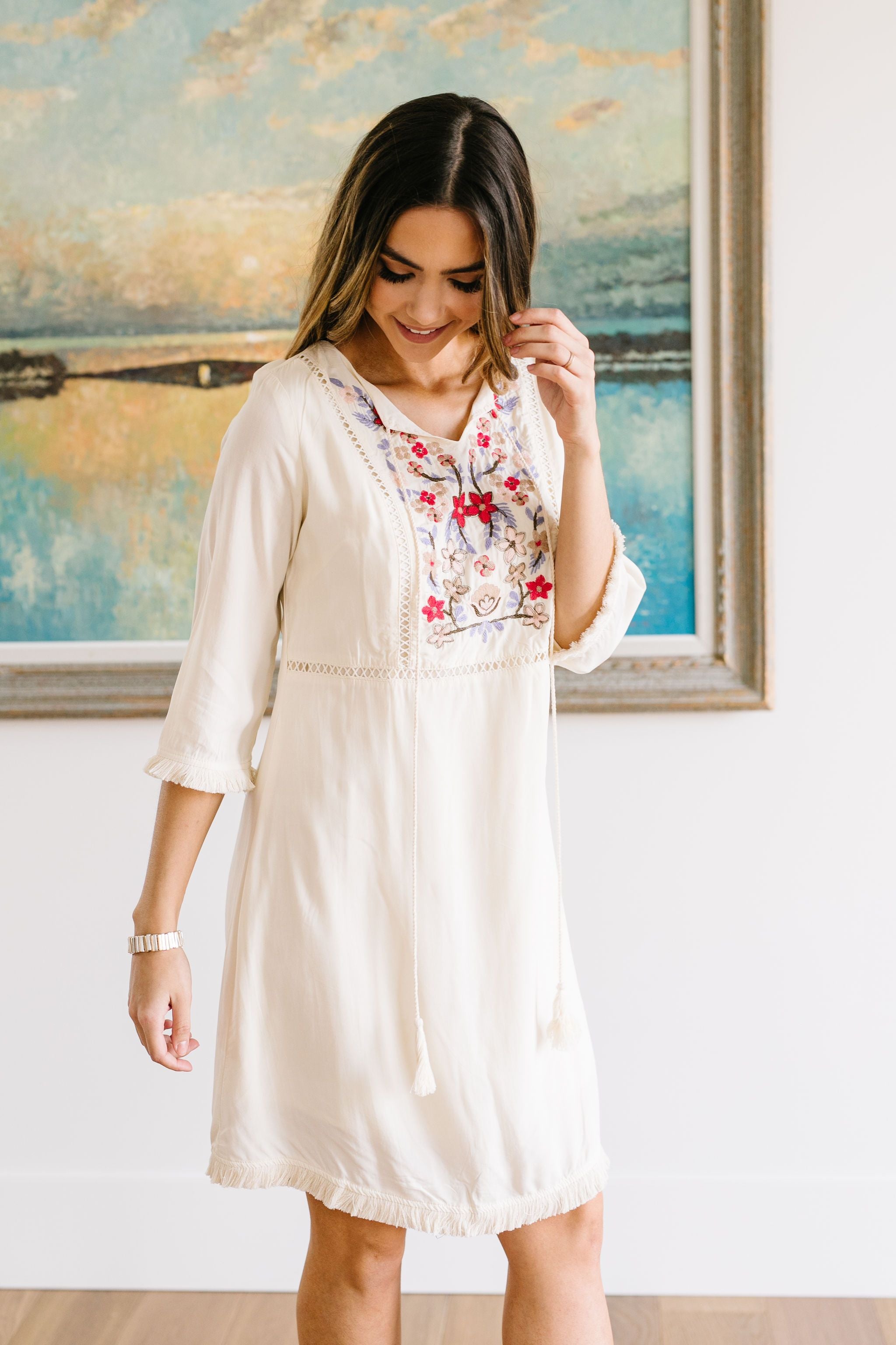 Flowers & Sunshine Embroidered Dress