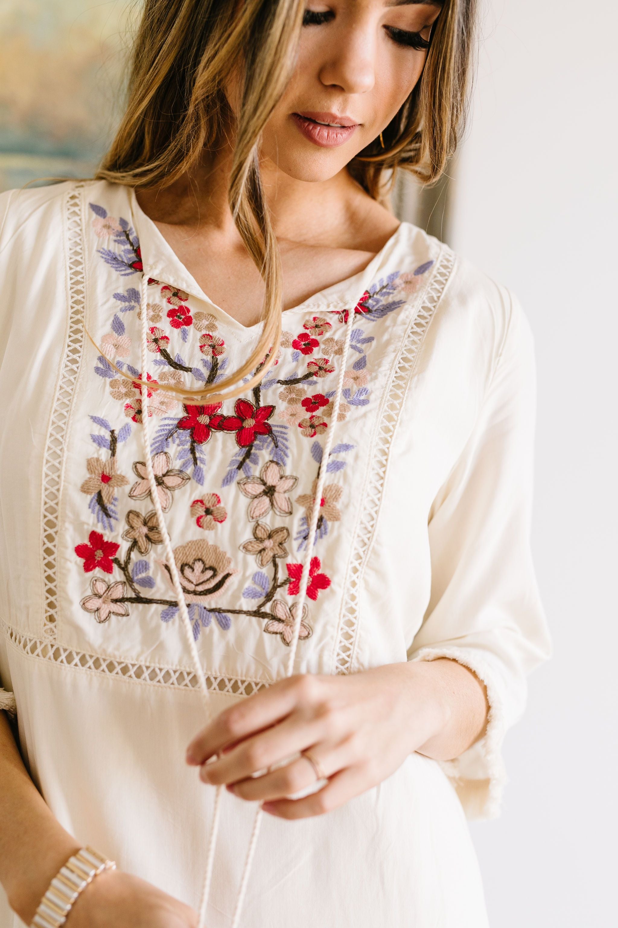 Flowers & Sunshine Embroidered Dress