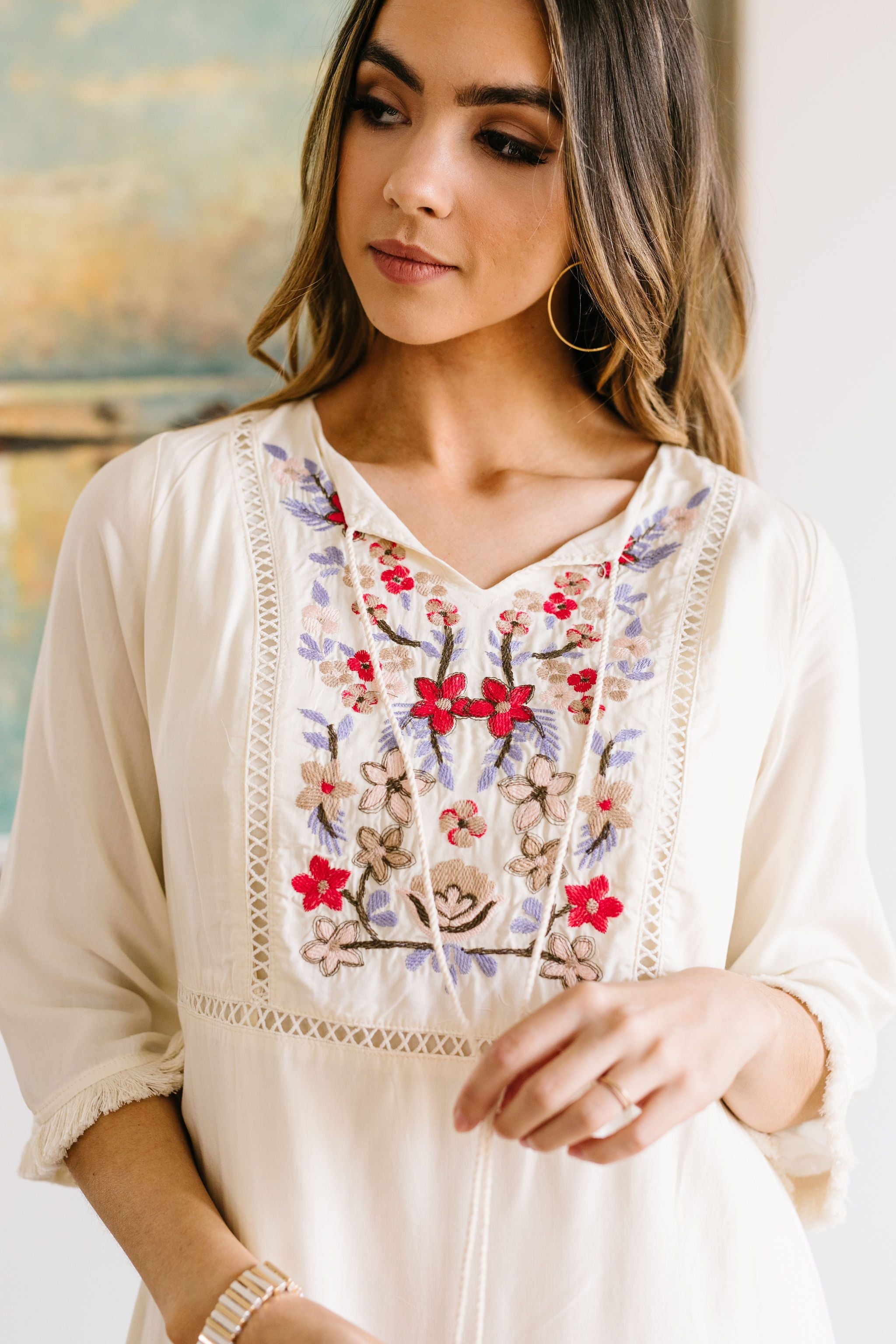 Flowers & Sunshine Embroidered Dress