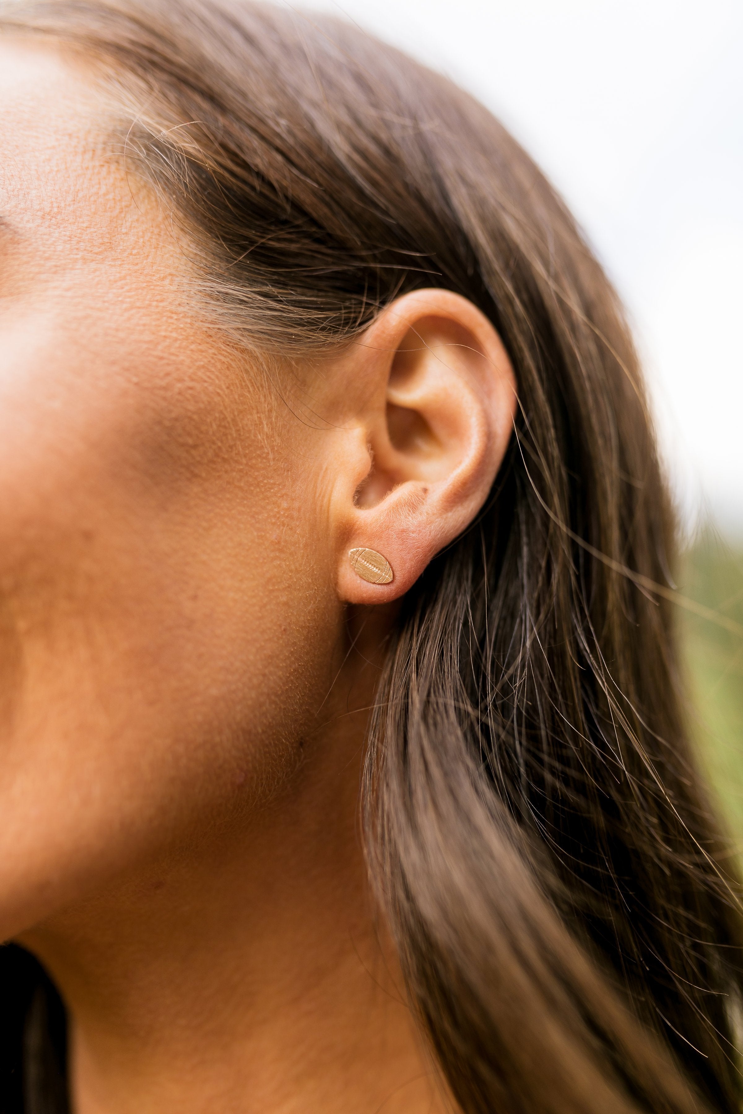 Football Earrings In Rose Gold - ALL SALES FINAL