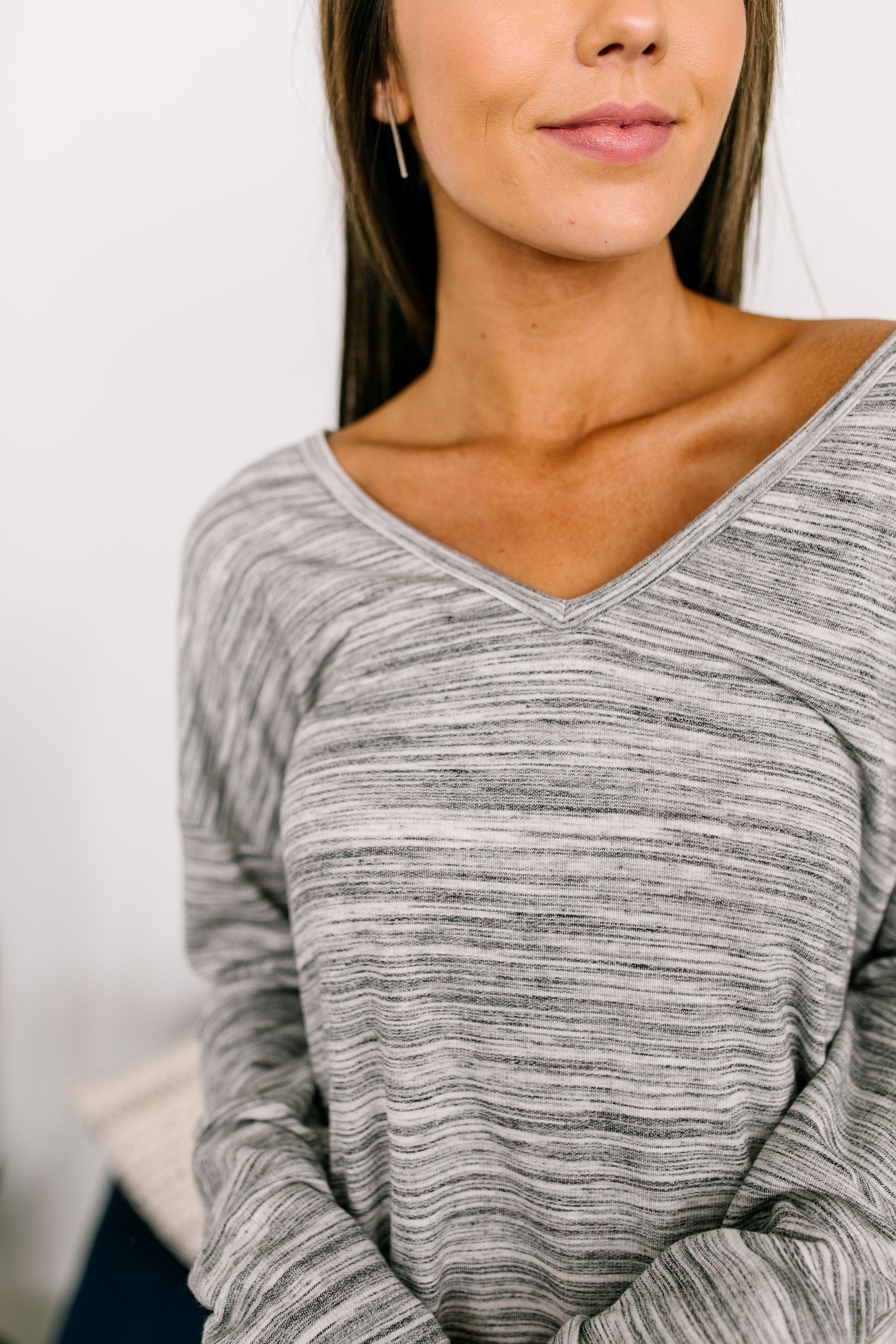 Footloose And Fancy Free Gray V-Neck