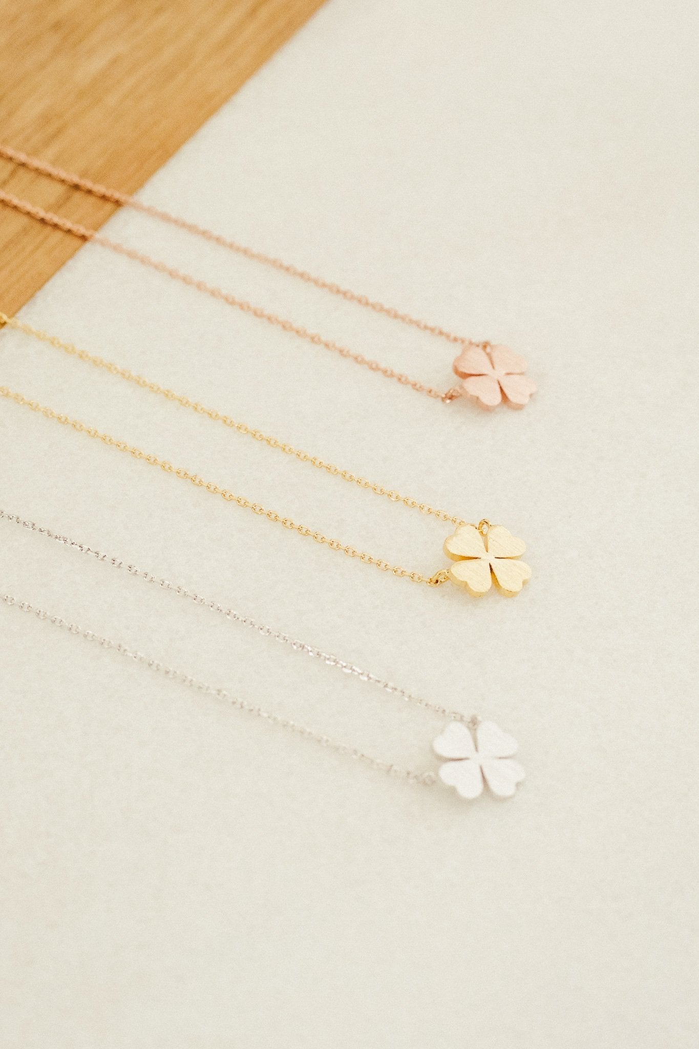 Four Leaf Clover Necklace In Gold