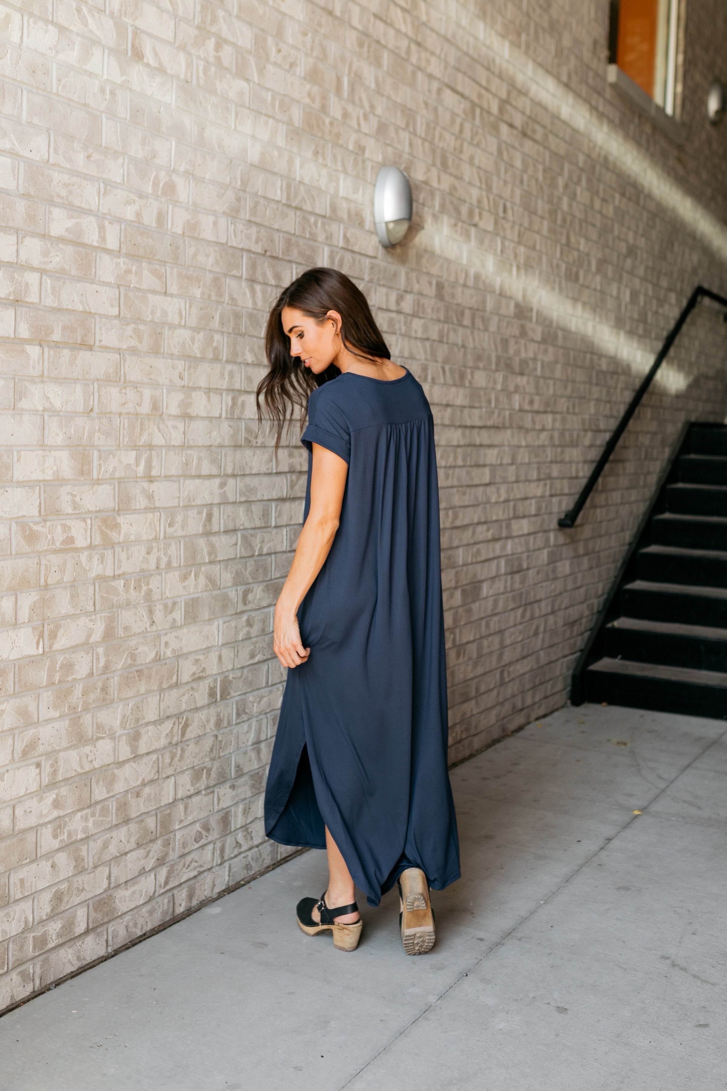 Free And Easy Maxi Dress In Navy - ALL SALES FINAL