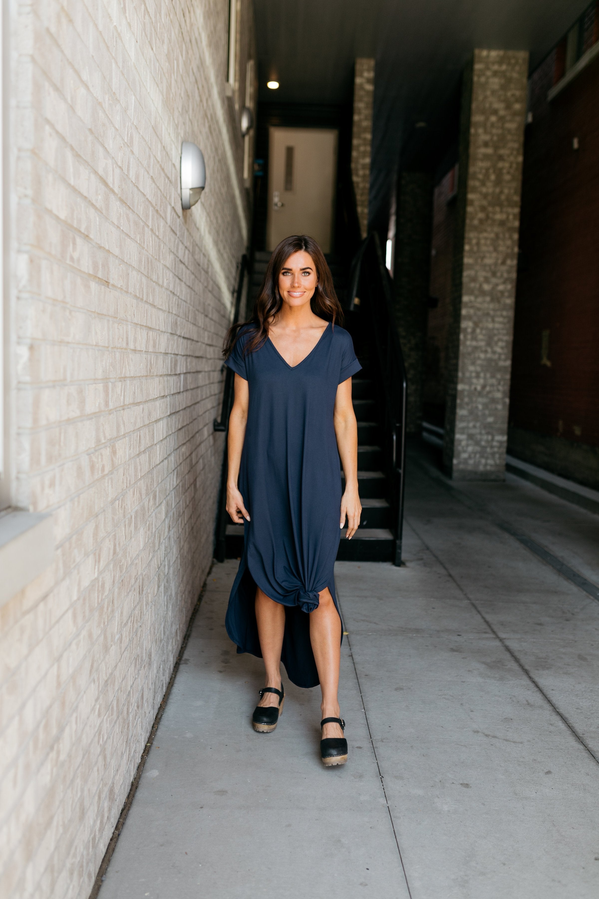 Free And Easy Maxi Dress In Navy - ALL SALES FINAL