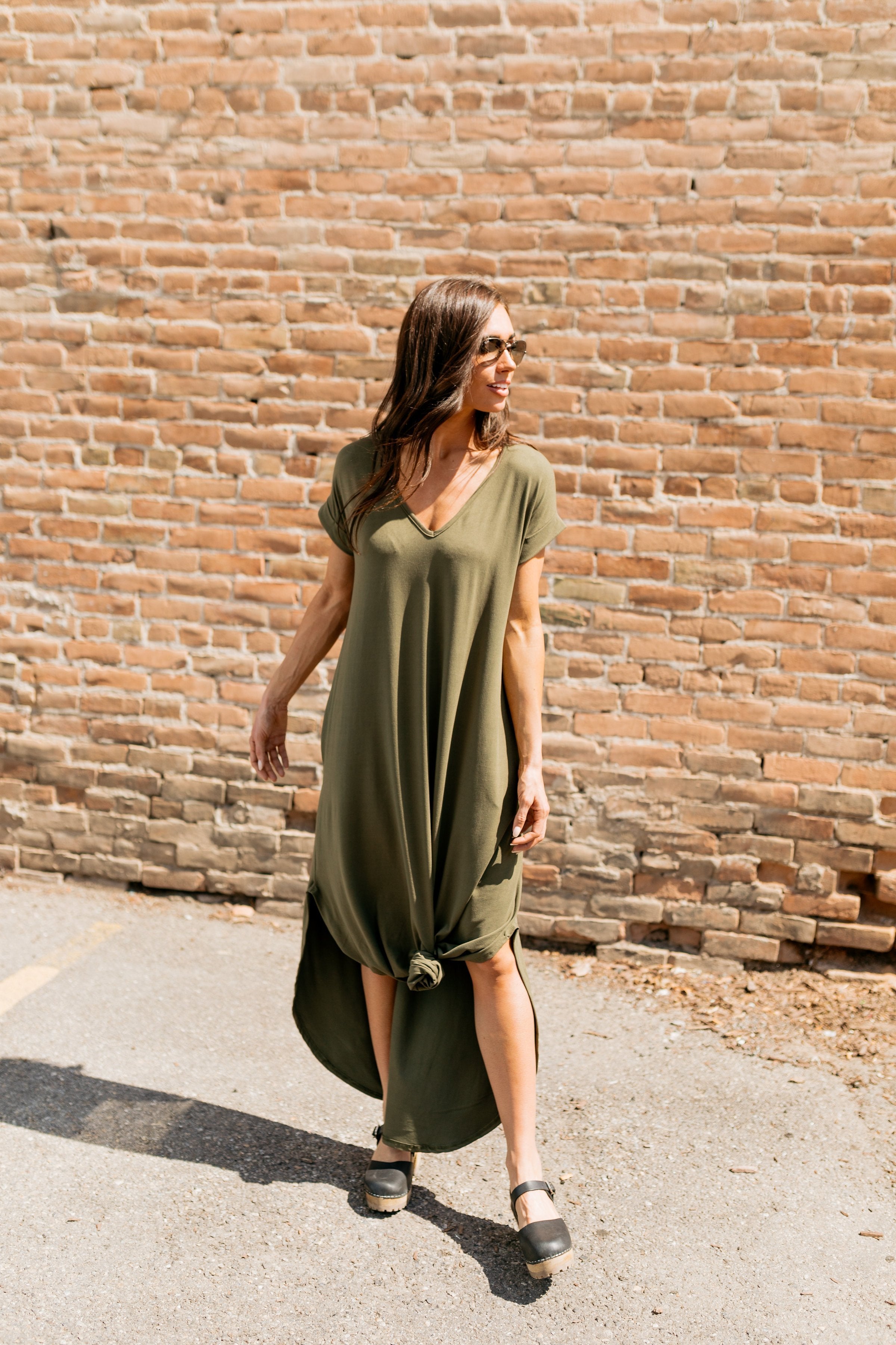 Free And Easy Maxi Dress In Olive - ALL SALES FINAL