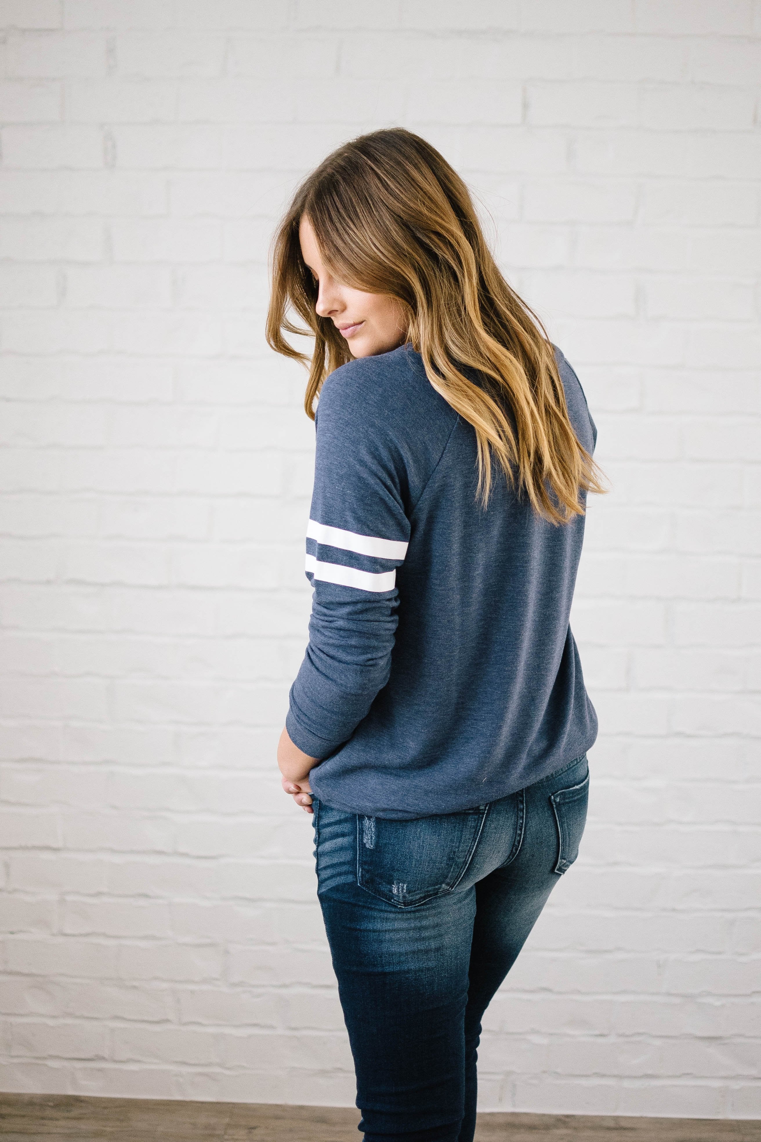 Game Day Long Sleeve Tee in Blue