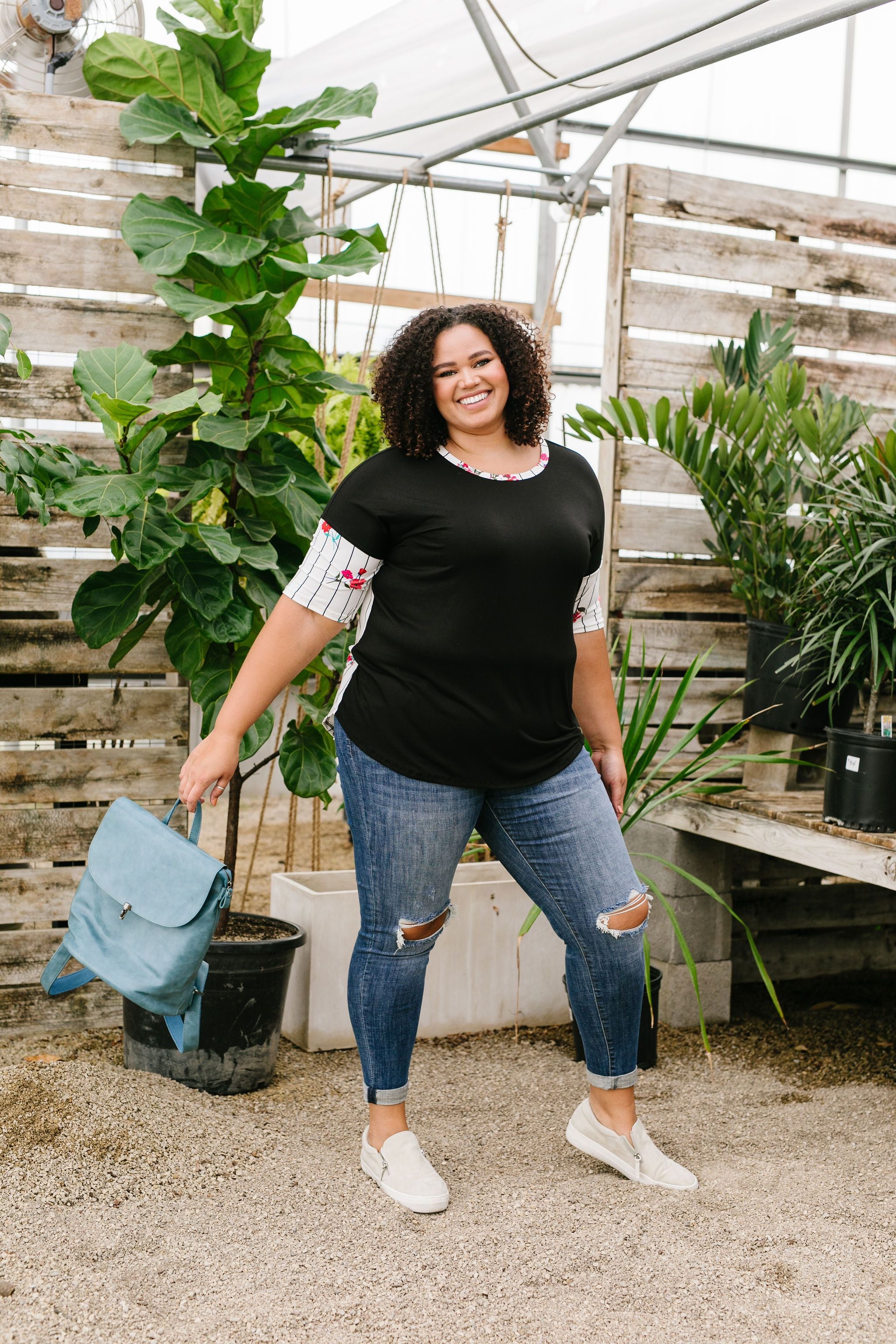 Girl On The Go Backpack In Faded Denim