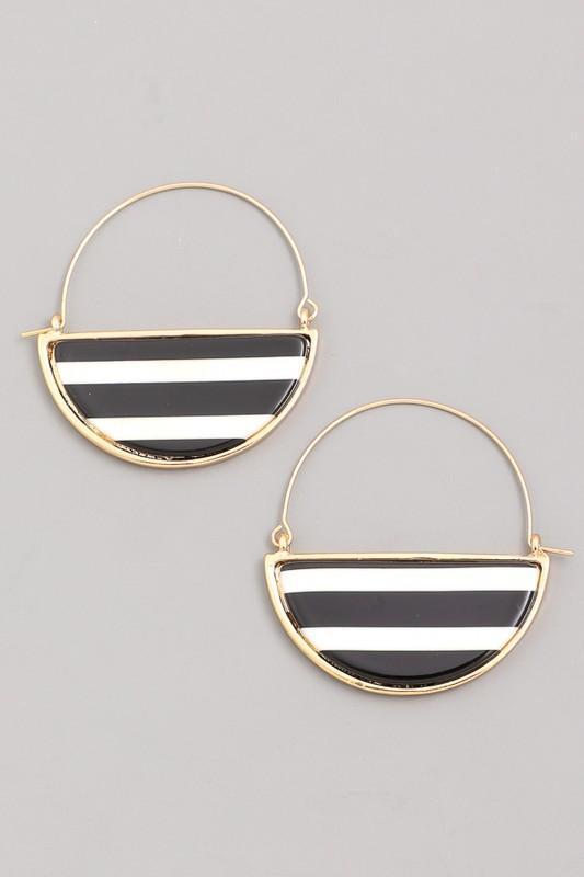 Glass Half Full Hoop Earrings In Black + White