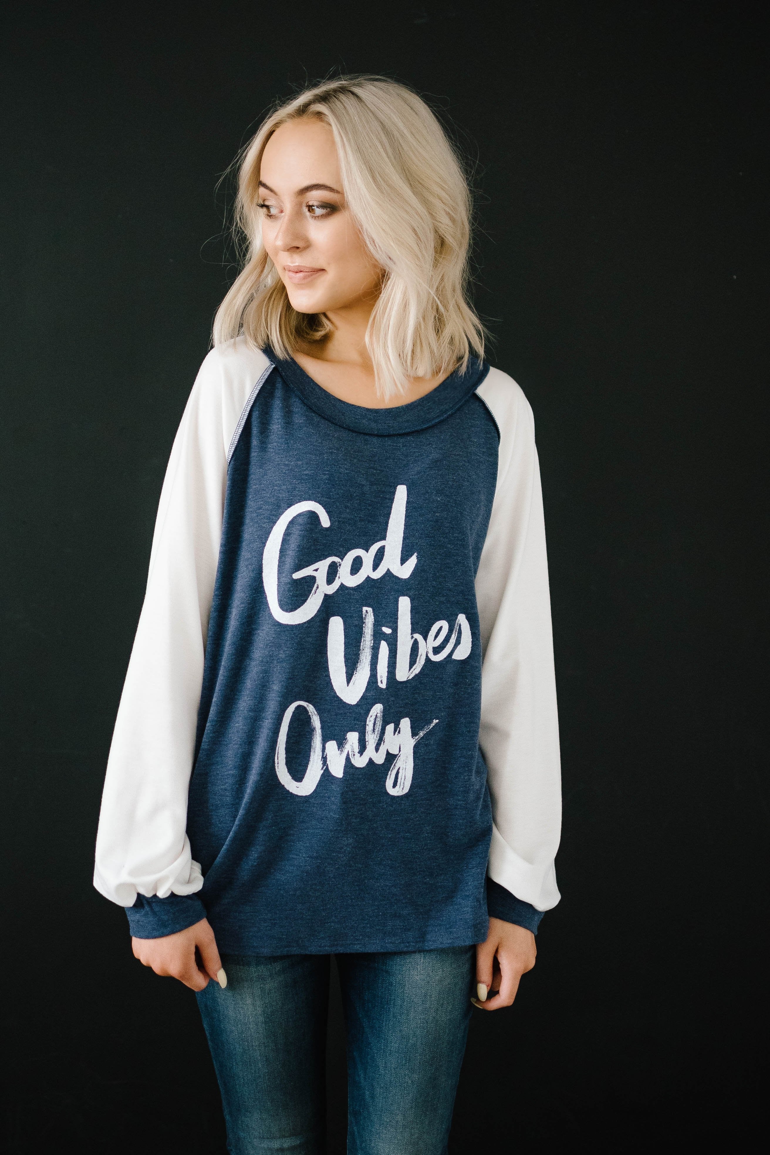 Good Vibes Top in Blue